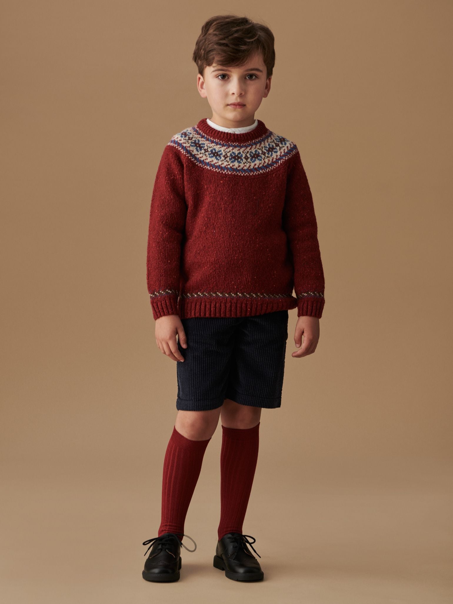 Fair Isle Jumper, Lucas Boy Shorts & Lace Up Shoes Outfit Bundle