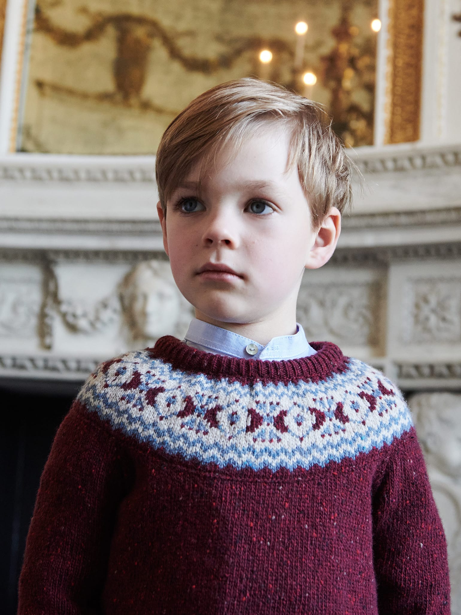 Burgundy Fair Isle Merino Kids Jumper