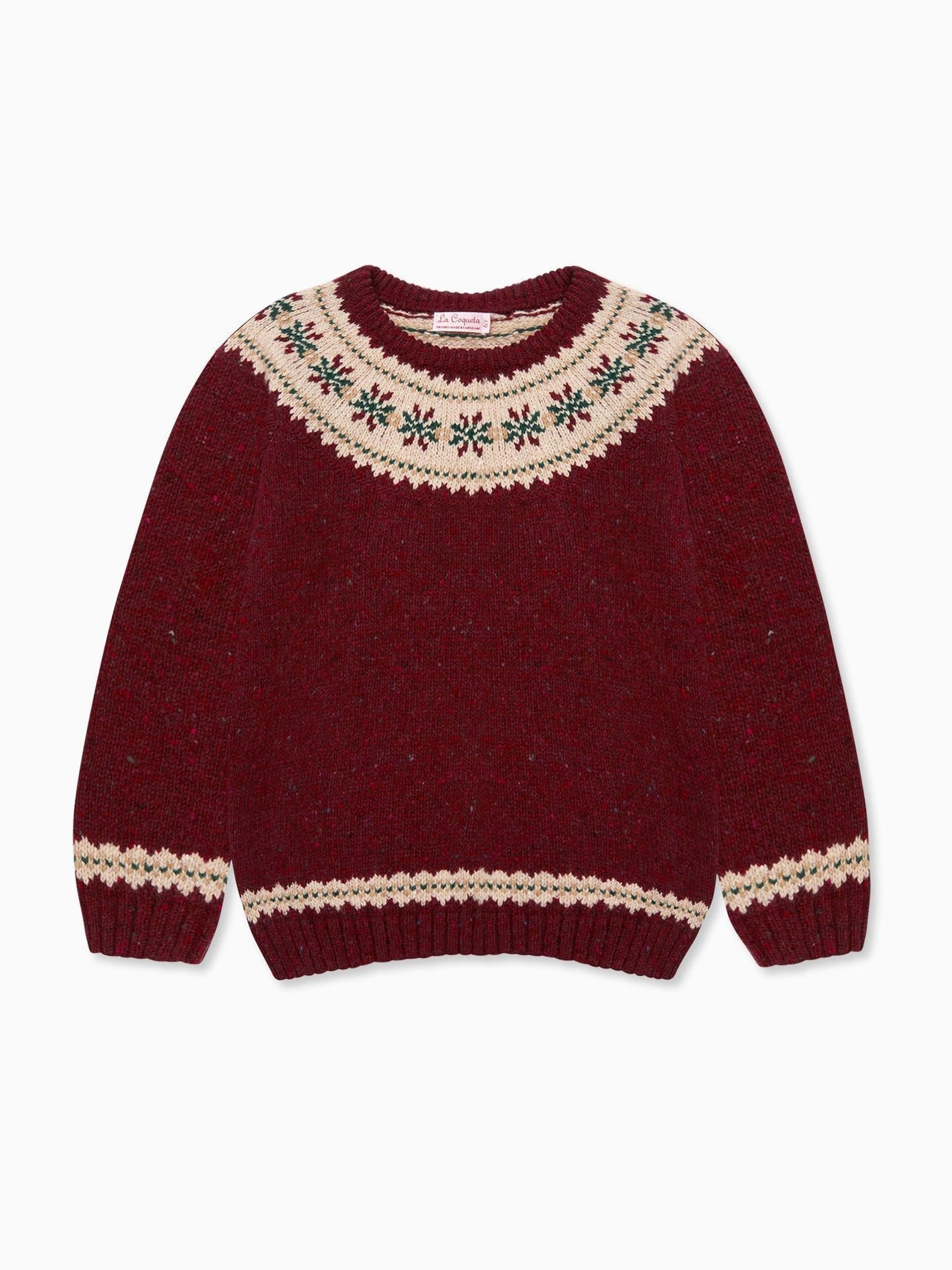 Burgundy Fair Isle Merino Kids Jumper