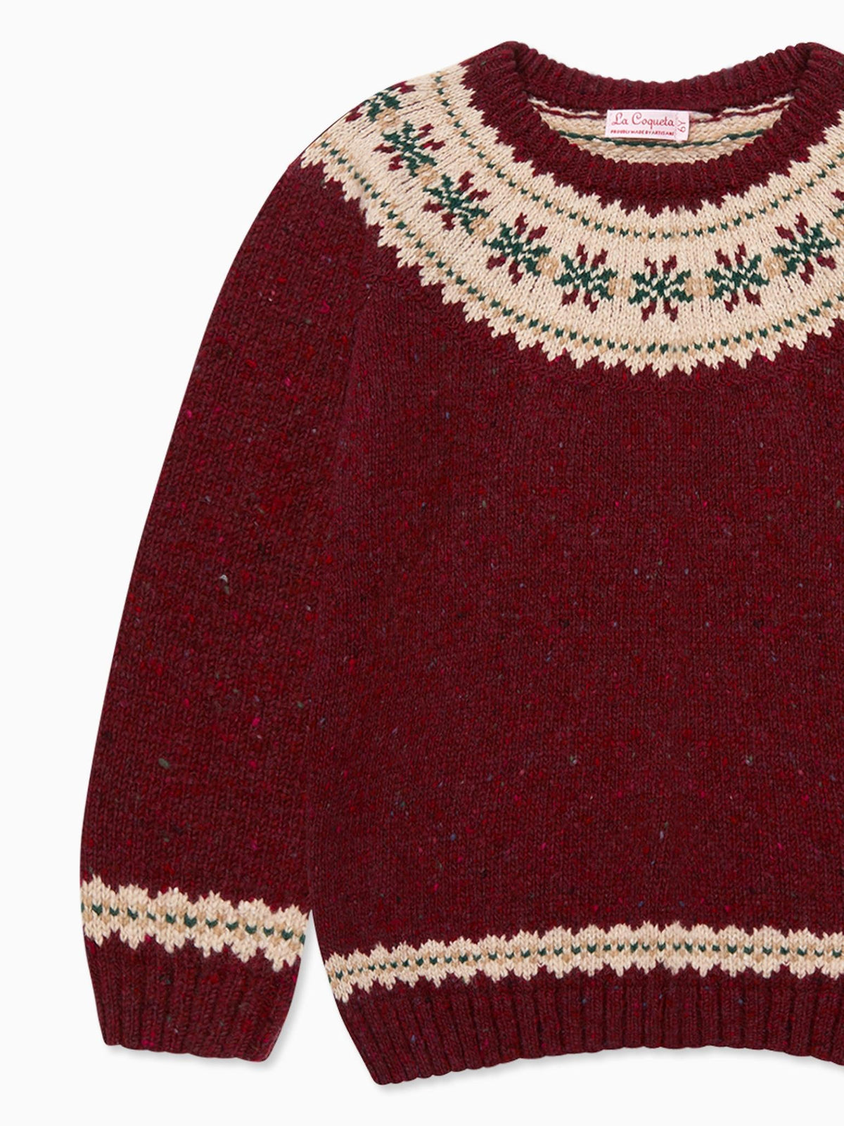 Burgundy Fair Isle Merino Kids Jumper