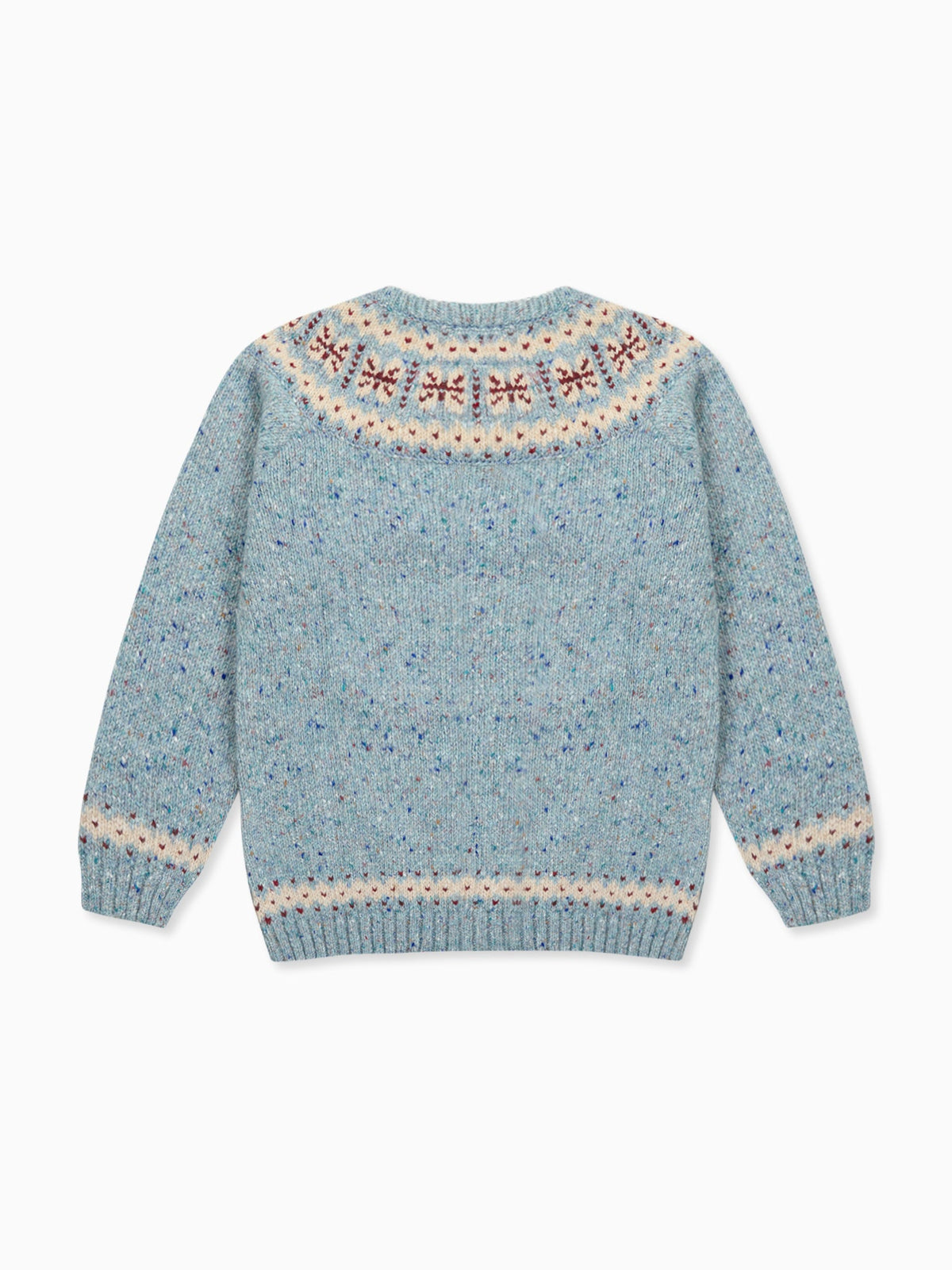 Dusty Blue Fair Isle Merino Kids Jumper