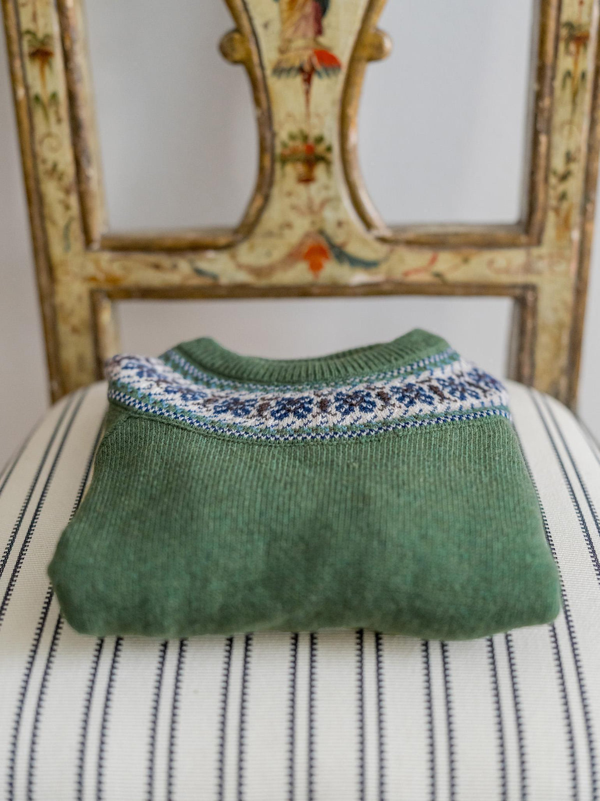 Olive Fair Isle Merino Kids Jumper