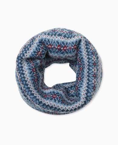 Dusty Blue Merino Fair Isle Kids Snood