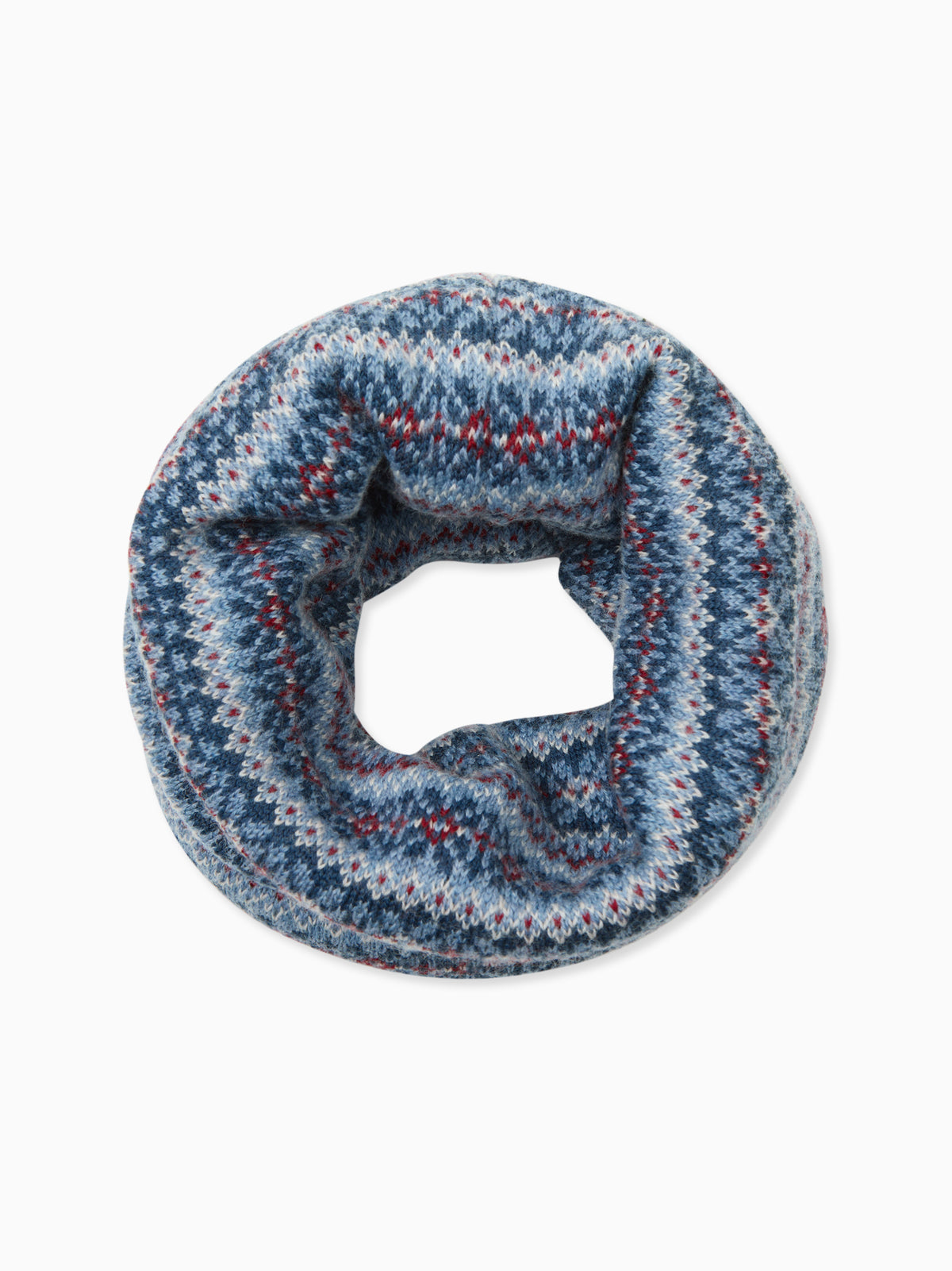 Dusty Blue Merino Fair Isle Kids Snood
