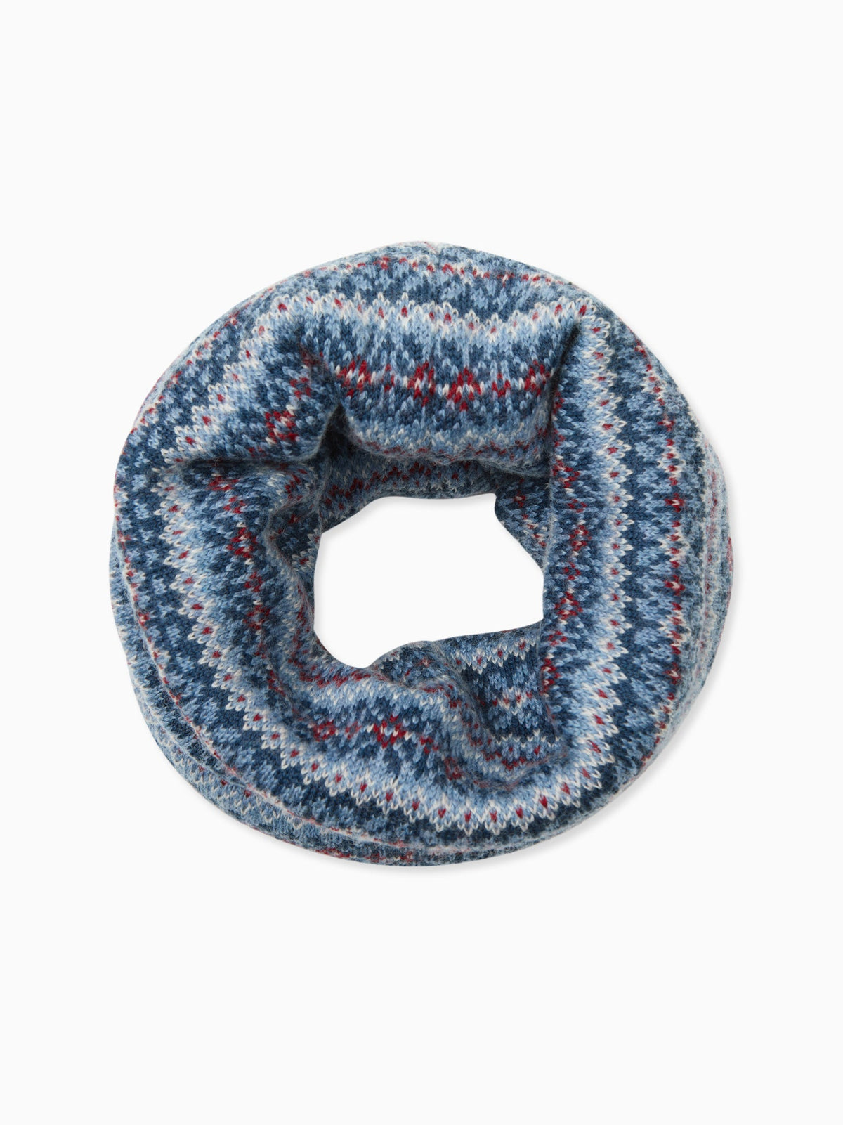 Dusty Blue Merino Fair Isle Kids Snood