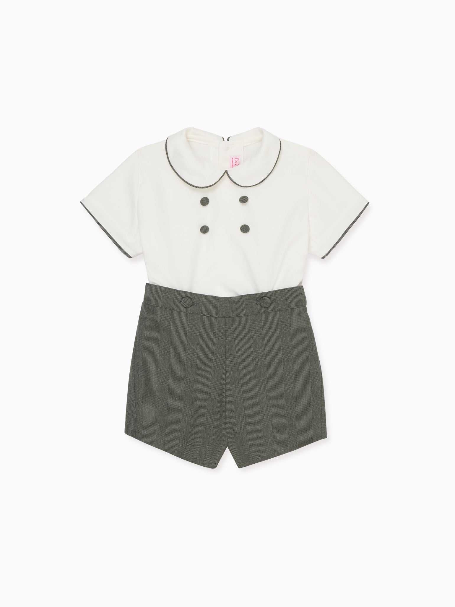 Olive Check Fantino Baby Boy Set