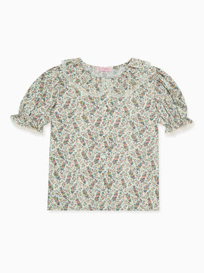 Ivory Floral Faustina Liberty Girl Shirt