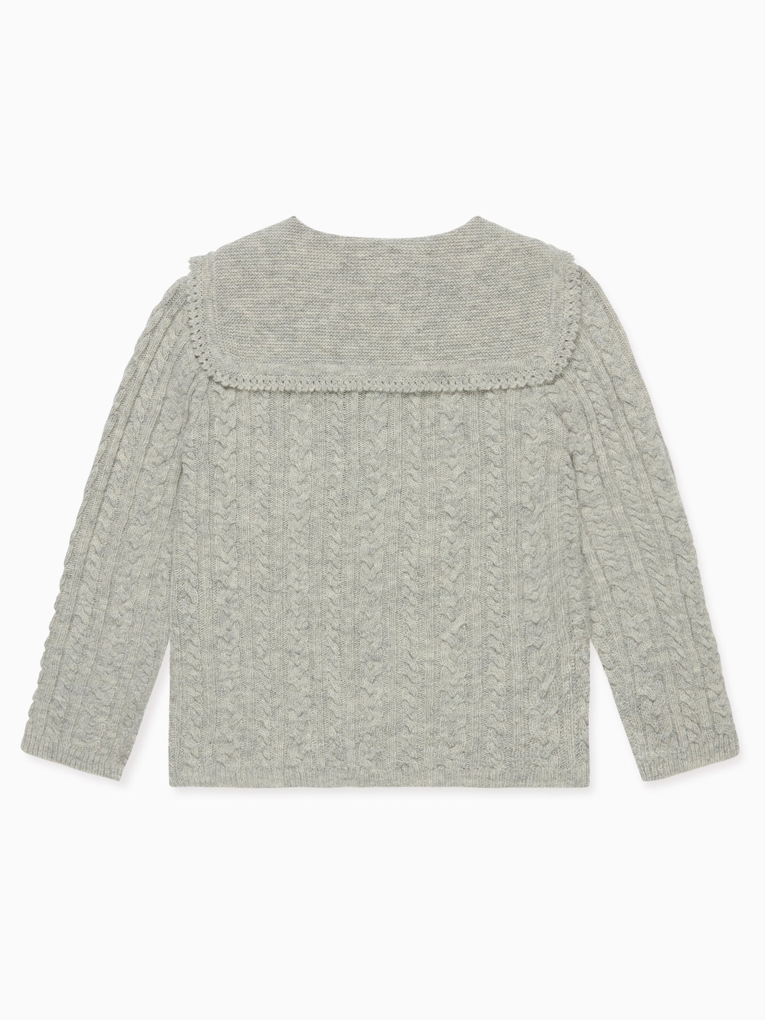 Light Grey Melange Ferdino Merino Girl Cardigan