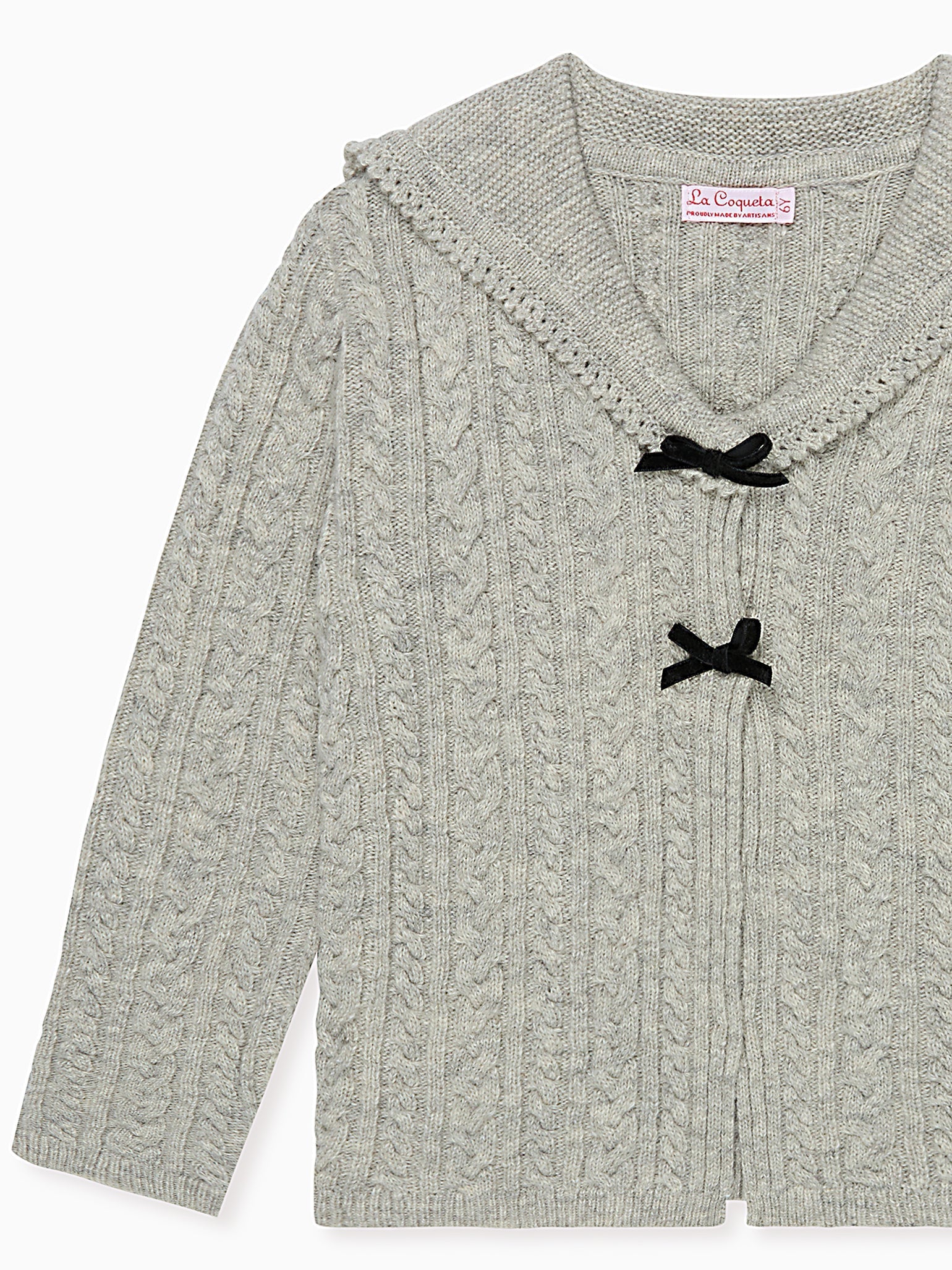 Light Grey Melange Ferdino Merino Girl Cardigan