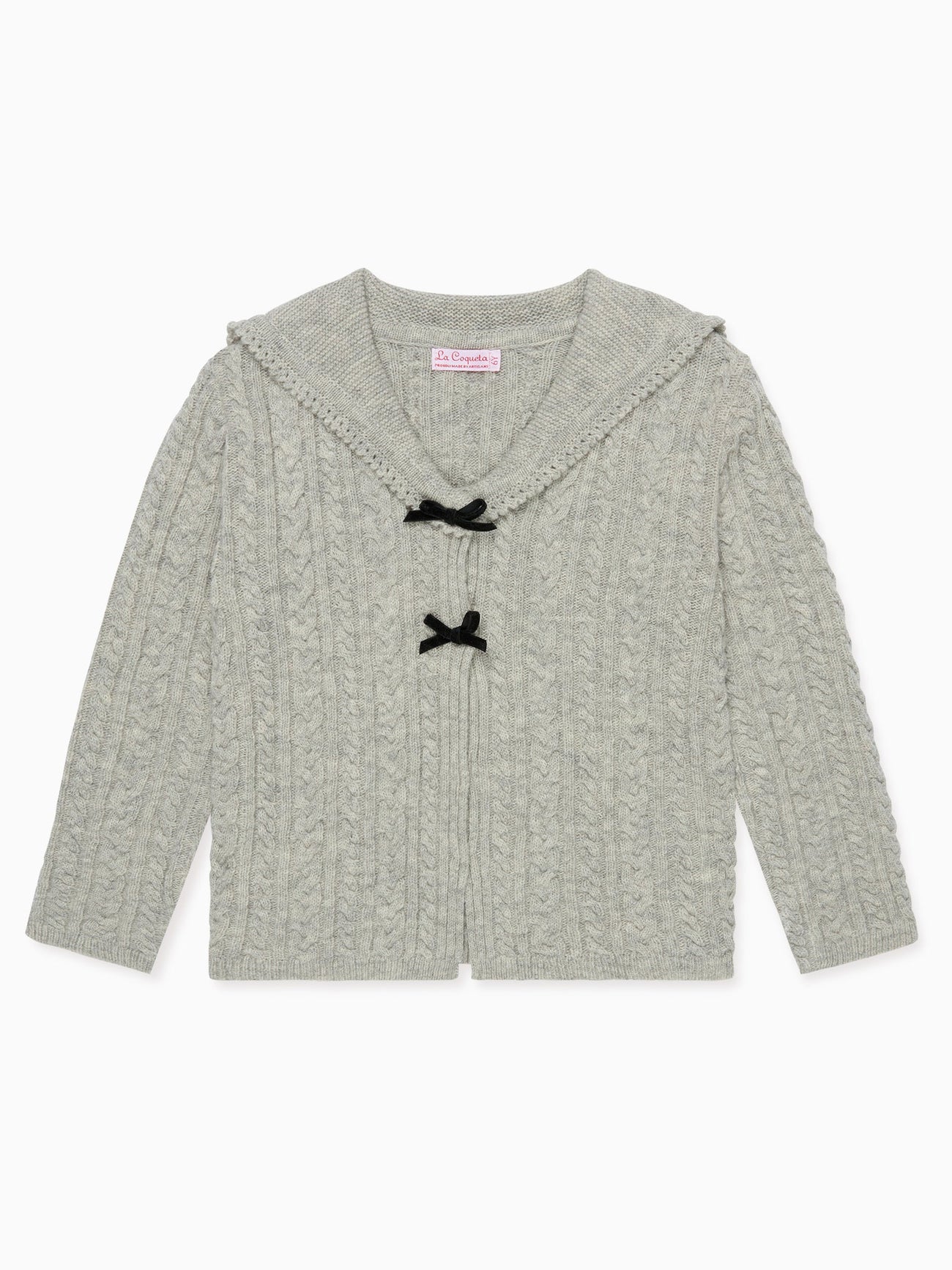 Light Grey Melange Ferdino Merino Girl Cardigan