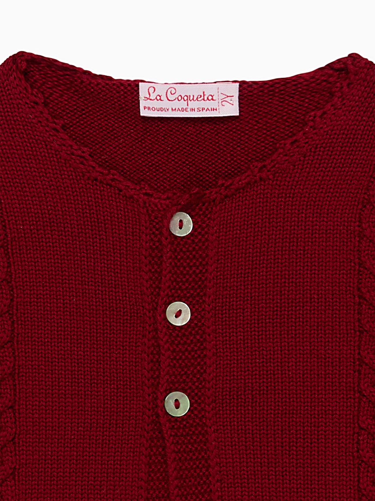 Burgundy Feria Merino Baby Cardigan