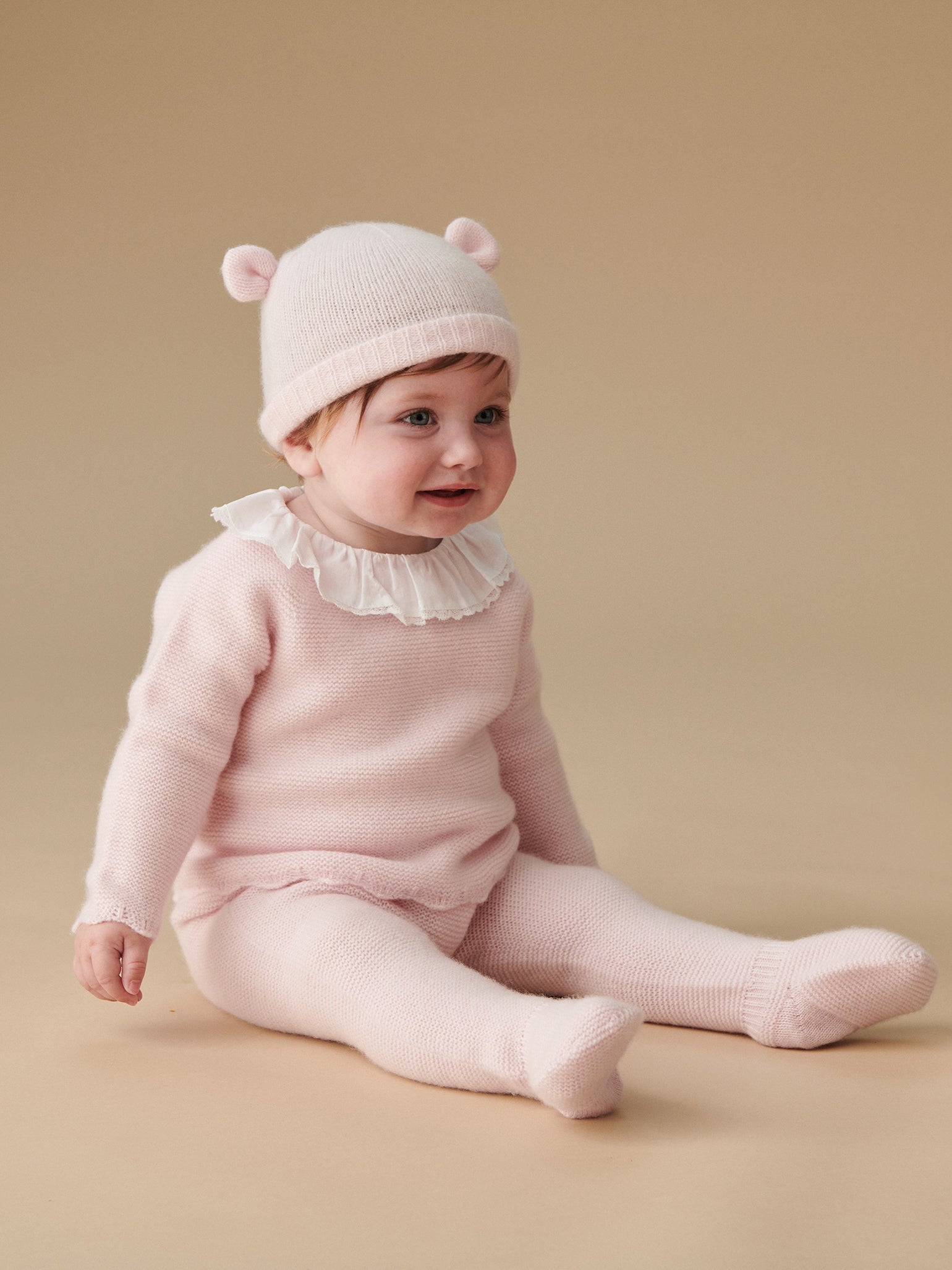 Pink Gloria Cashmere Baby Hat | La Coqueta Kids US