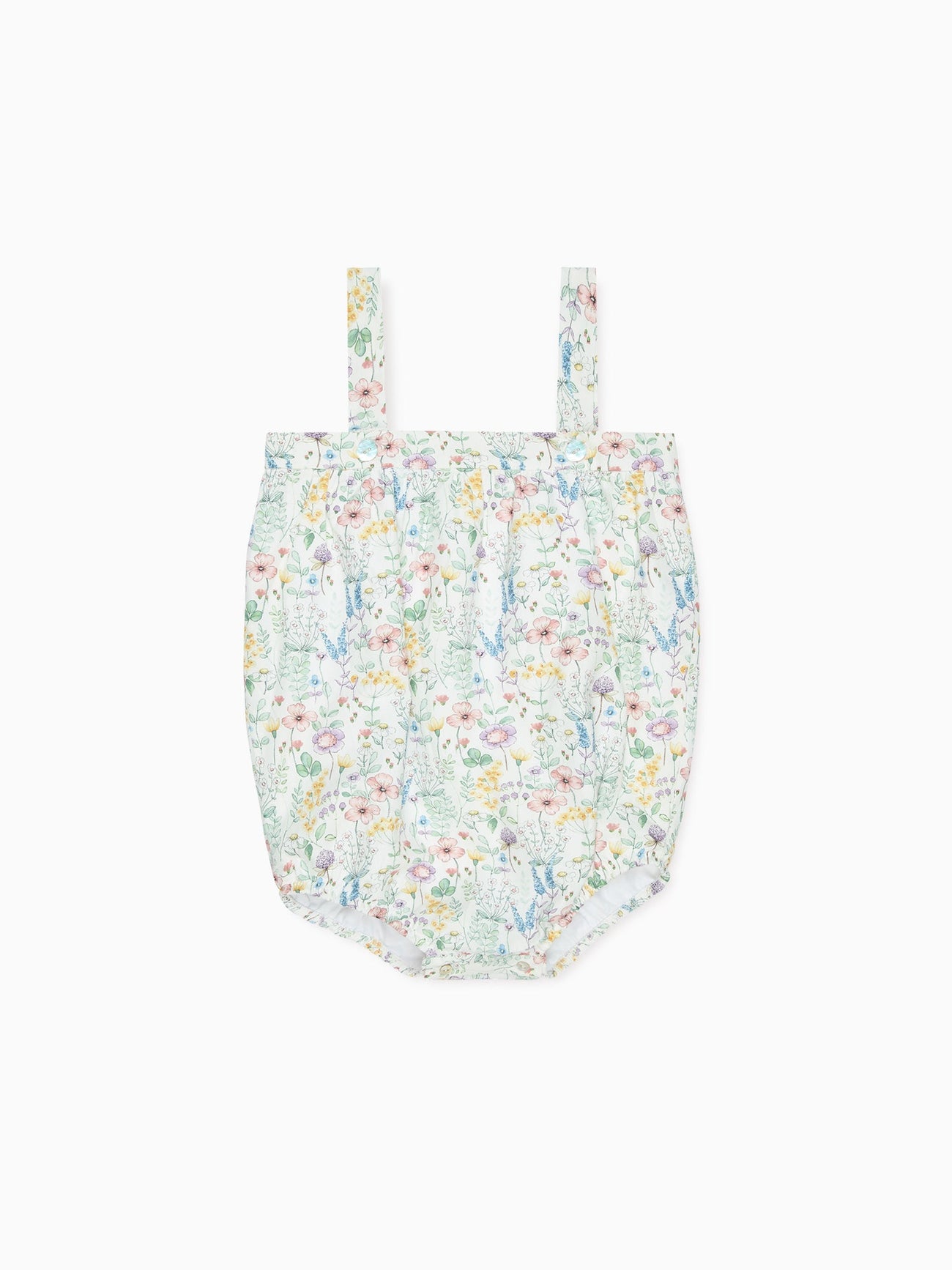 Ivory Floral Filada Baby Girl Romper Overalls