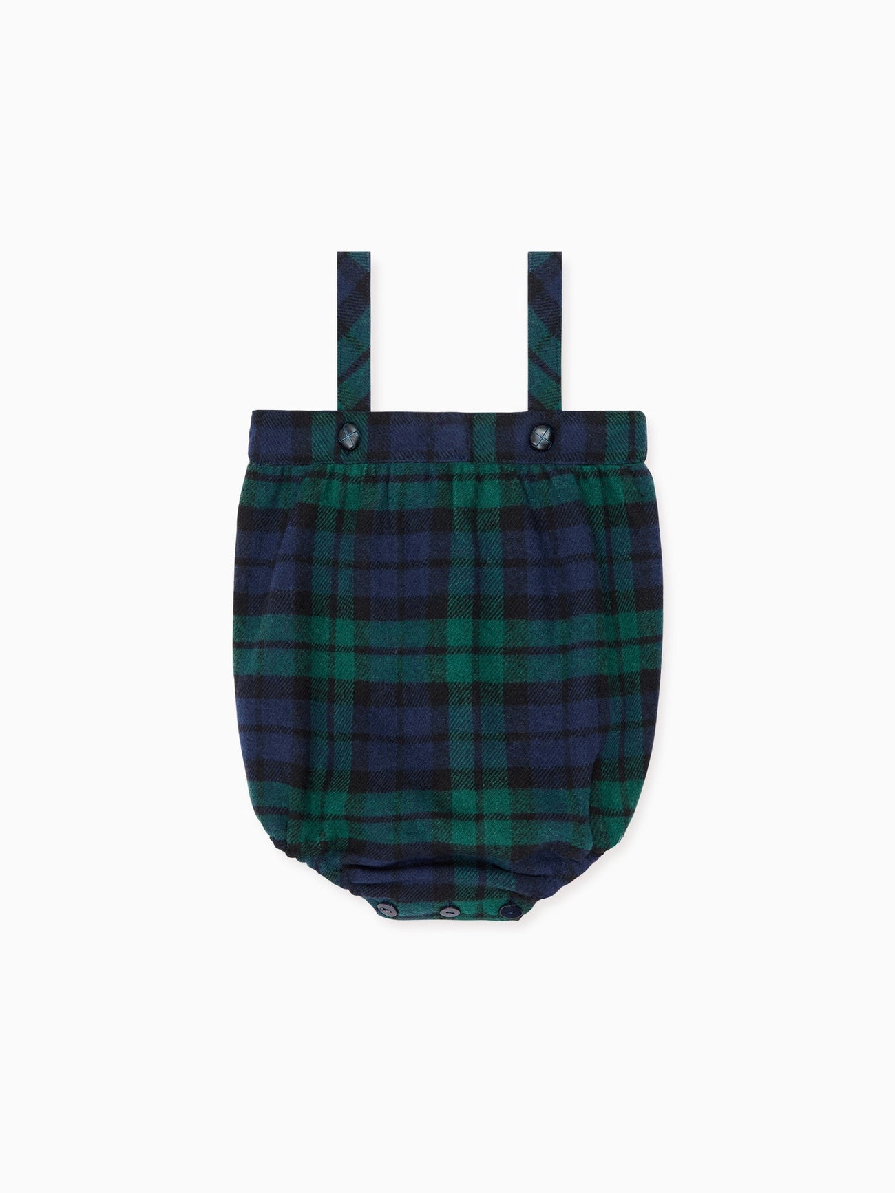 Green Tartan Filada Baby Romper Dungarees