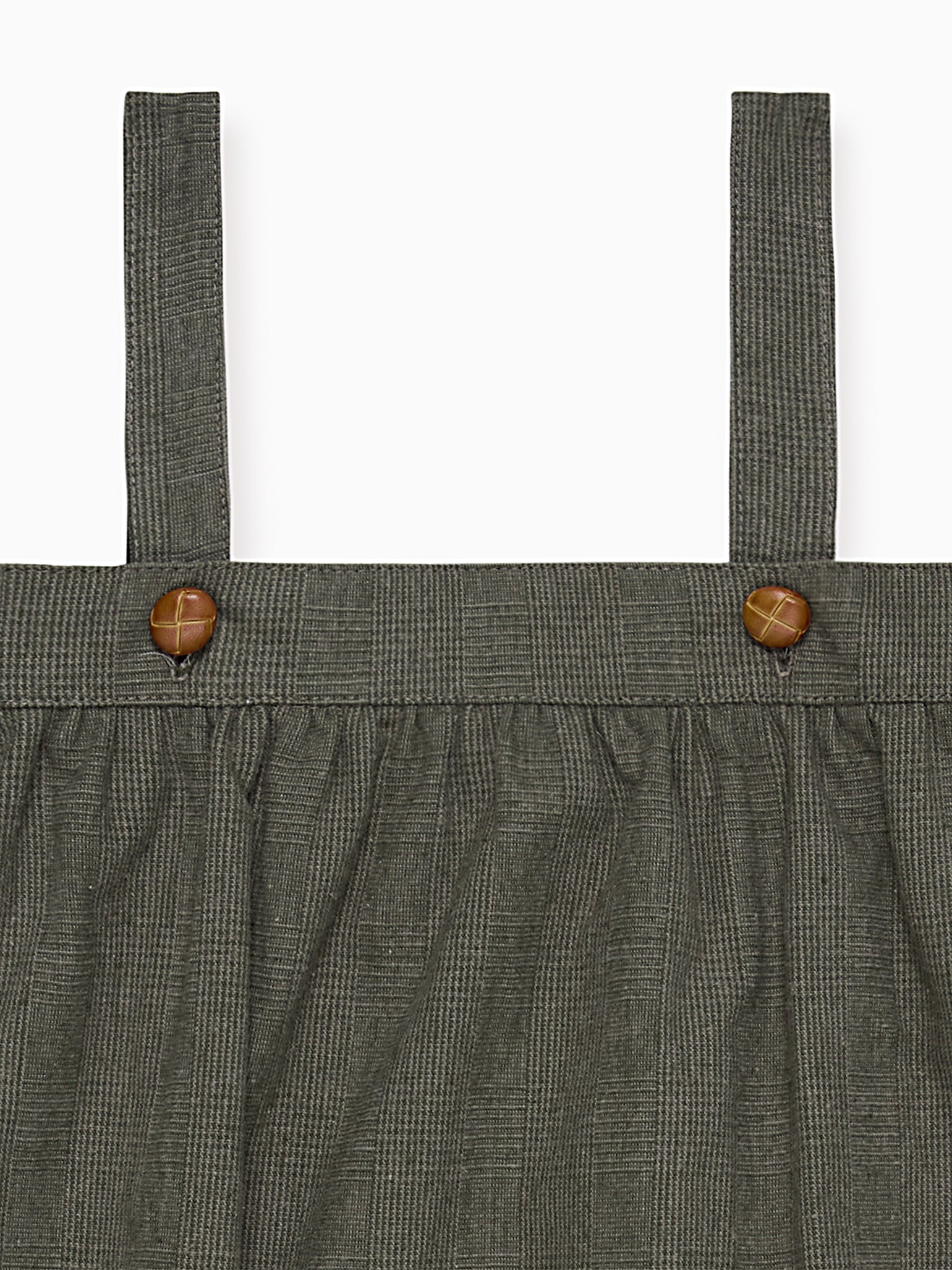 Olive Check Filada Baby Romper Overalls