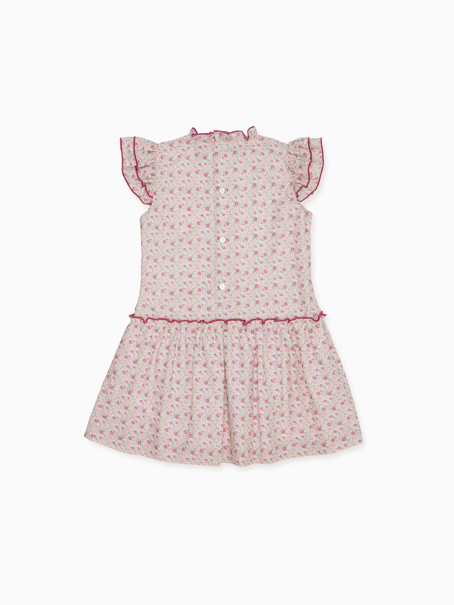 Pink Floral Filomela Girl Drop Waist Dress – La Coqueta Kids