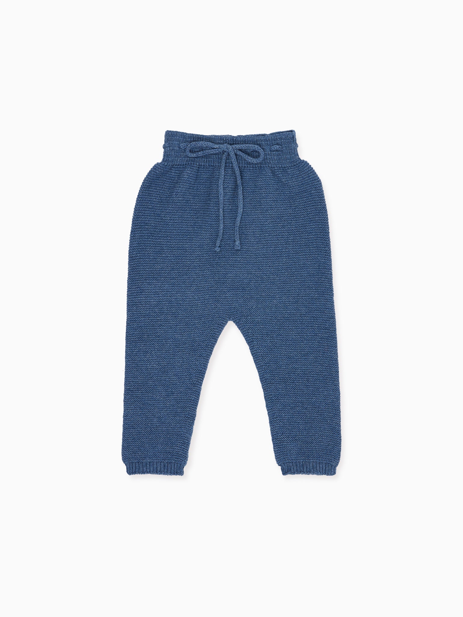 Dark Blue Fino Cotton Baby Knitted Pants