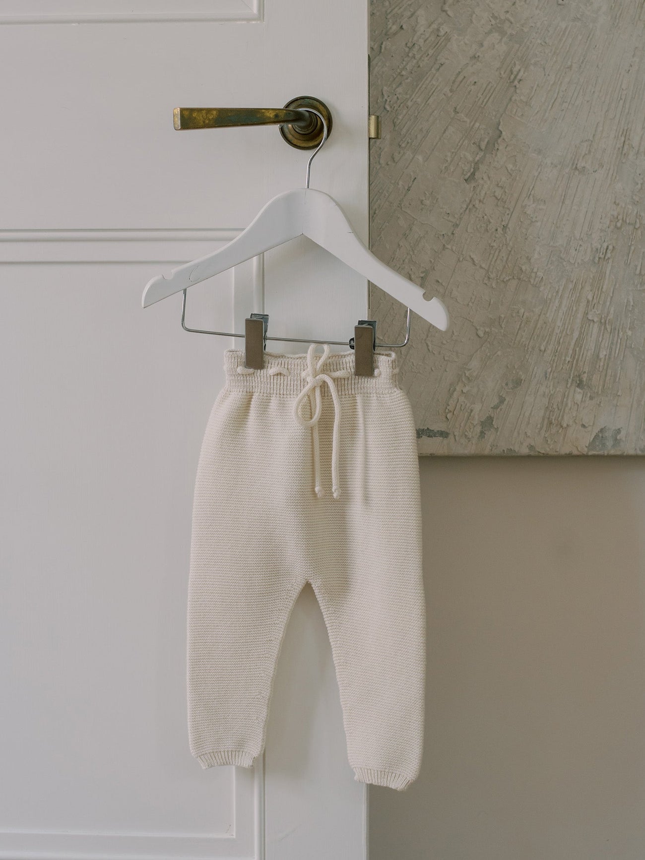 Ivory Fino Cotton Baby Knitted Pants