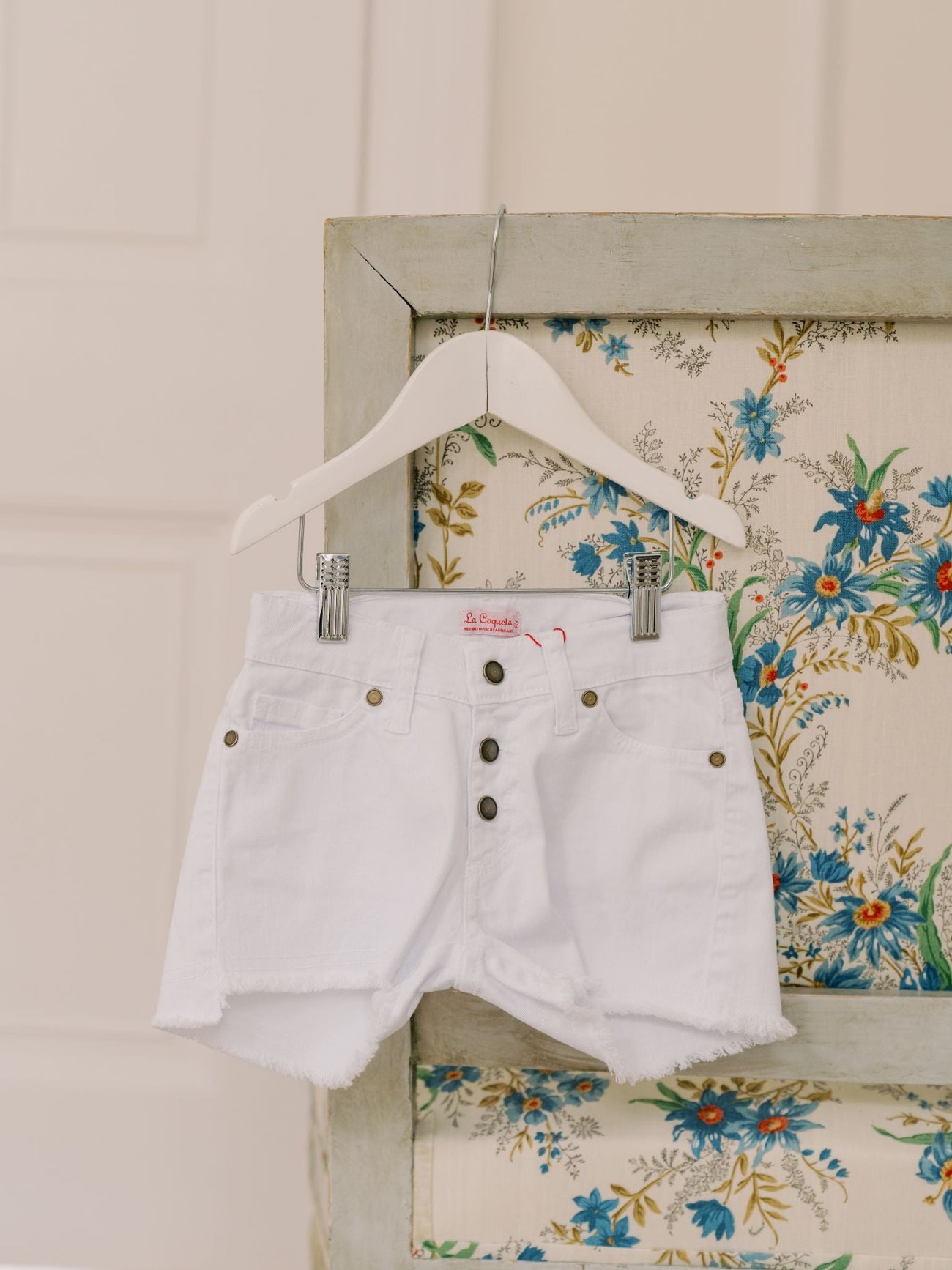 White Fleca Cotton Girl Shorts