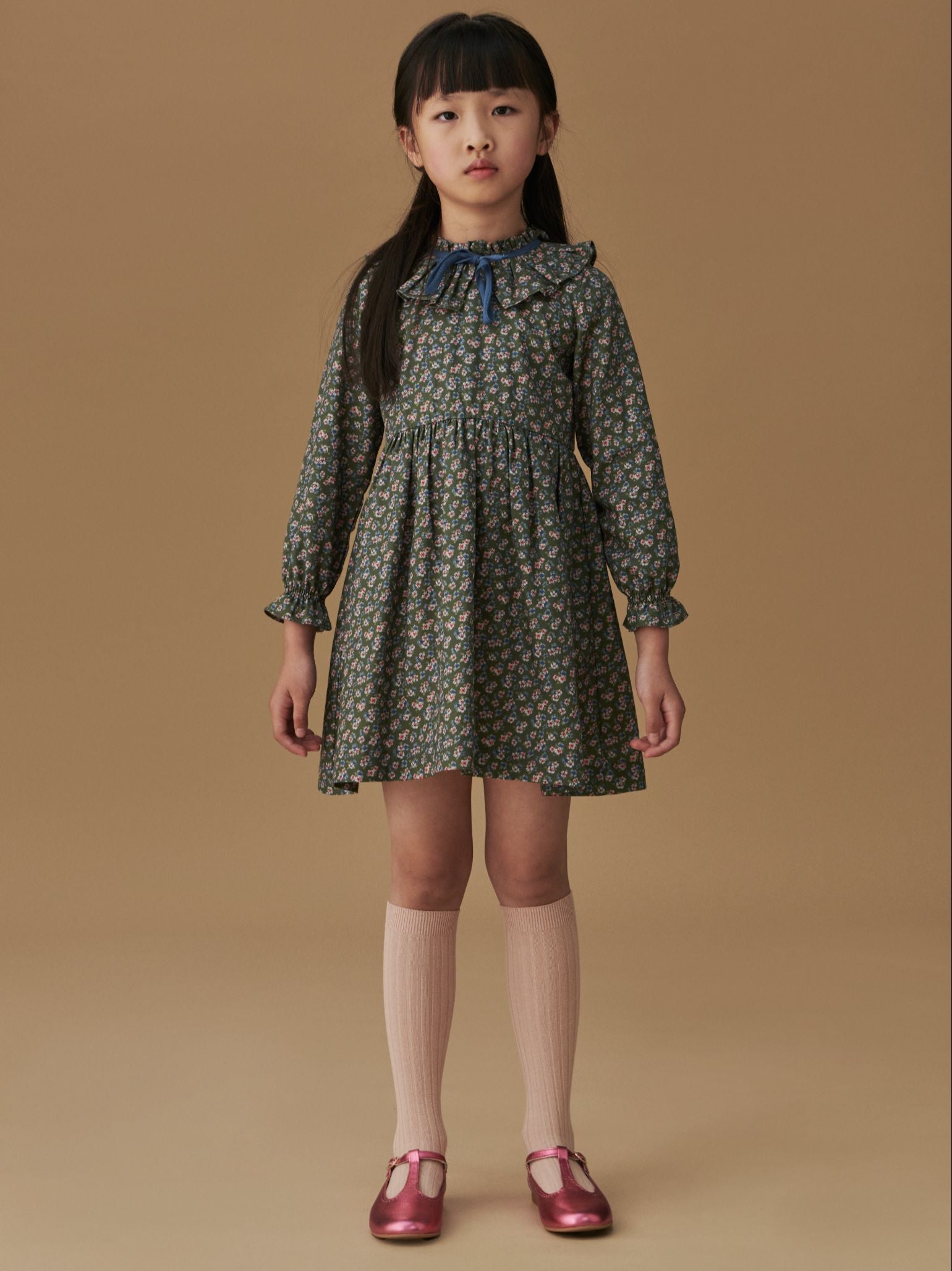 Green Floral Flora Girl Dress