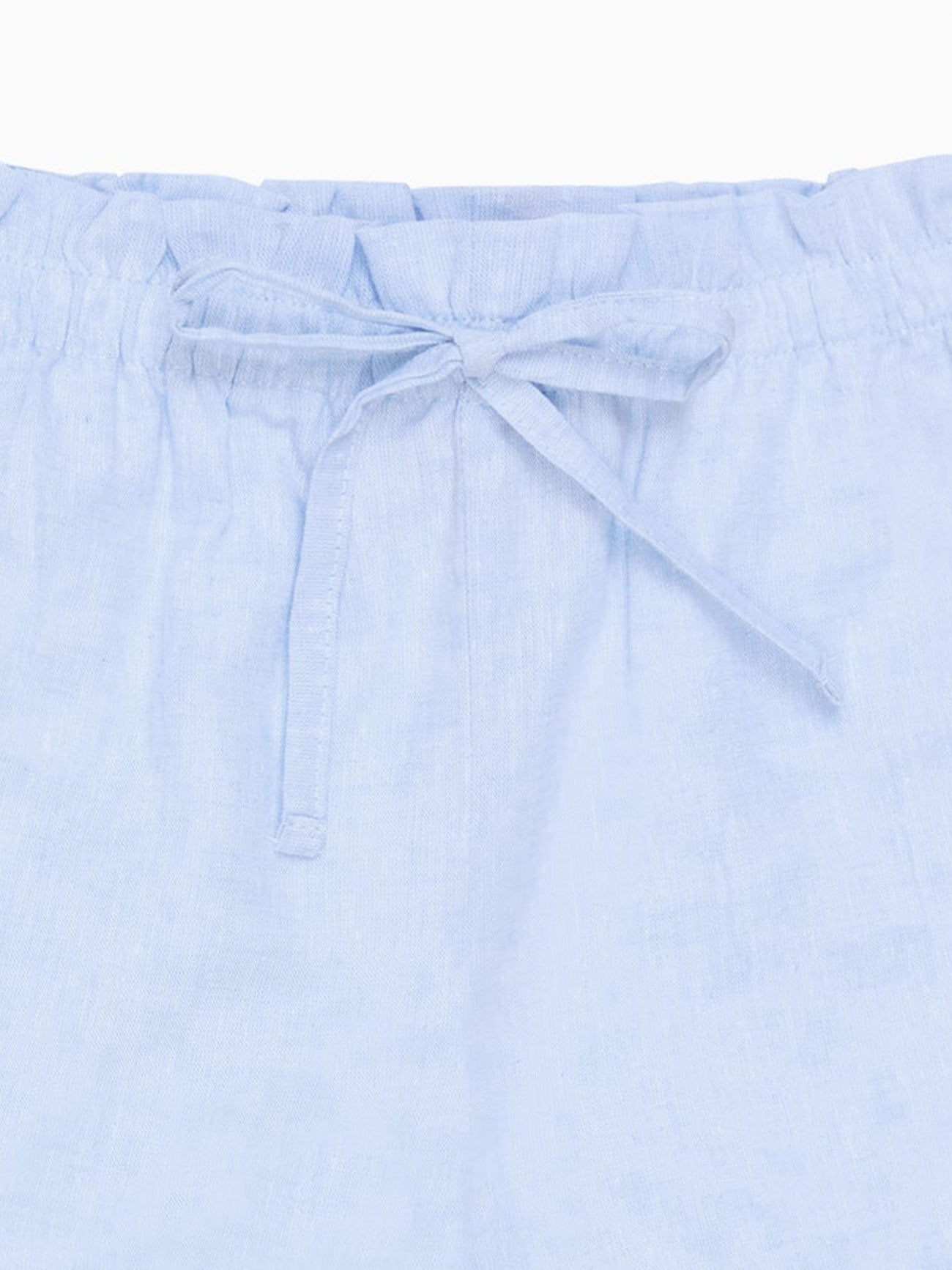 Light Blue Flores Cotton Girl Shorts