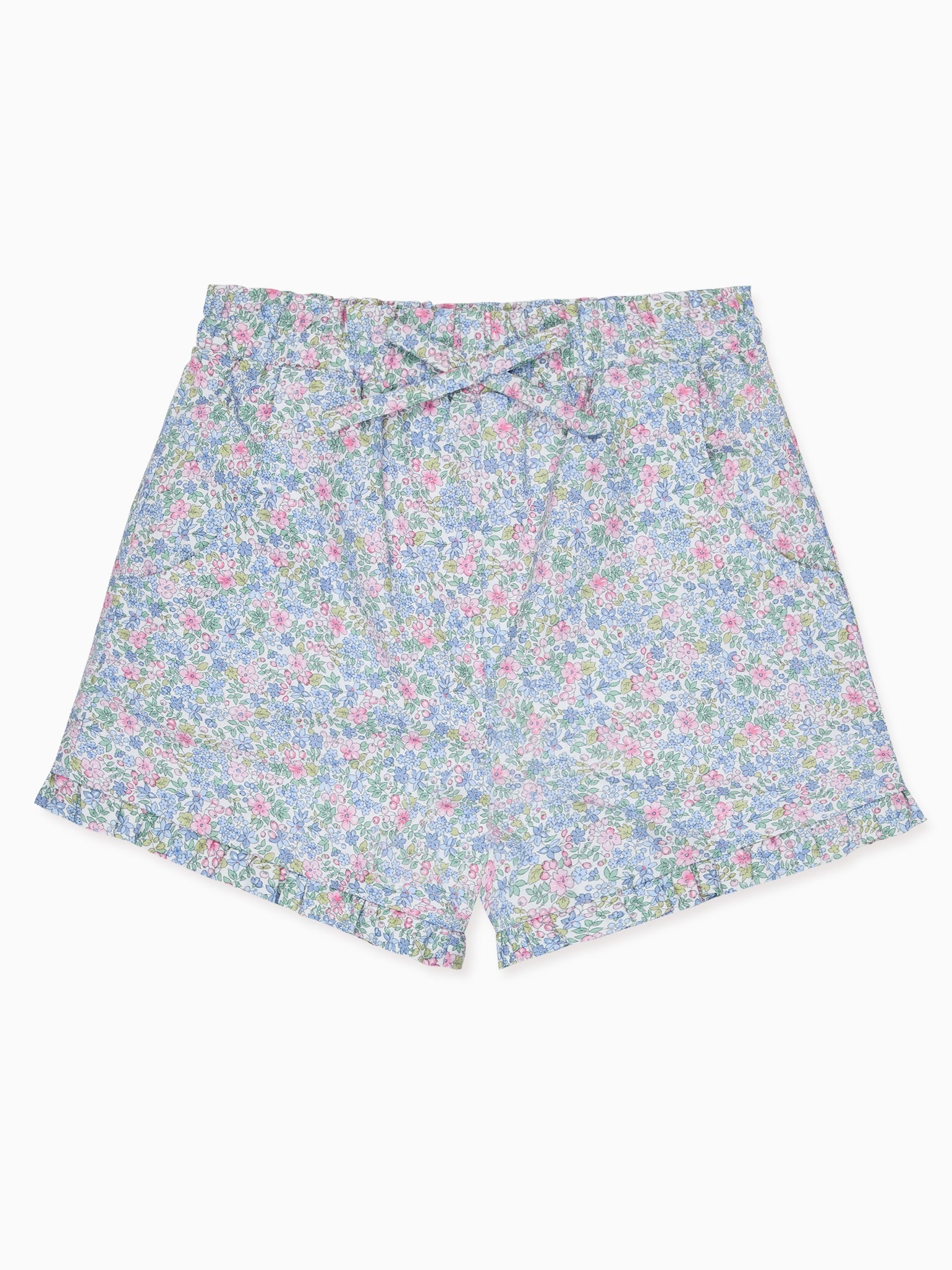 Florentina Girl Top, Flores Girl Shorts & Soft Ribbon Bow Clip Outfit Bundle