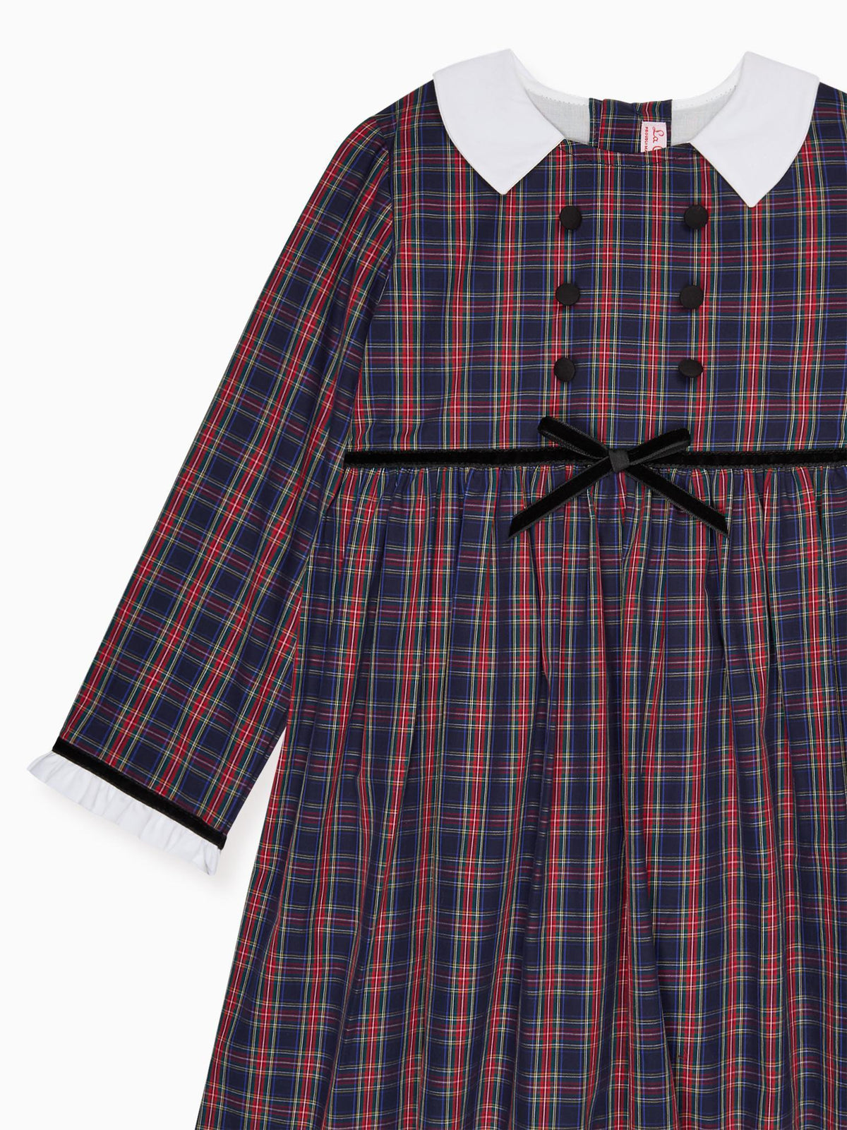 Navy Tartan Florinda Girl Empire Dress