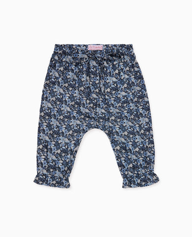 Navy Floral Forna Baby Girl Trousers