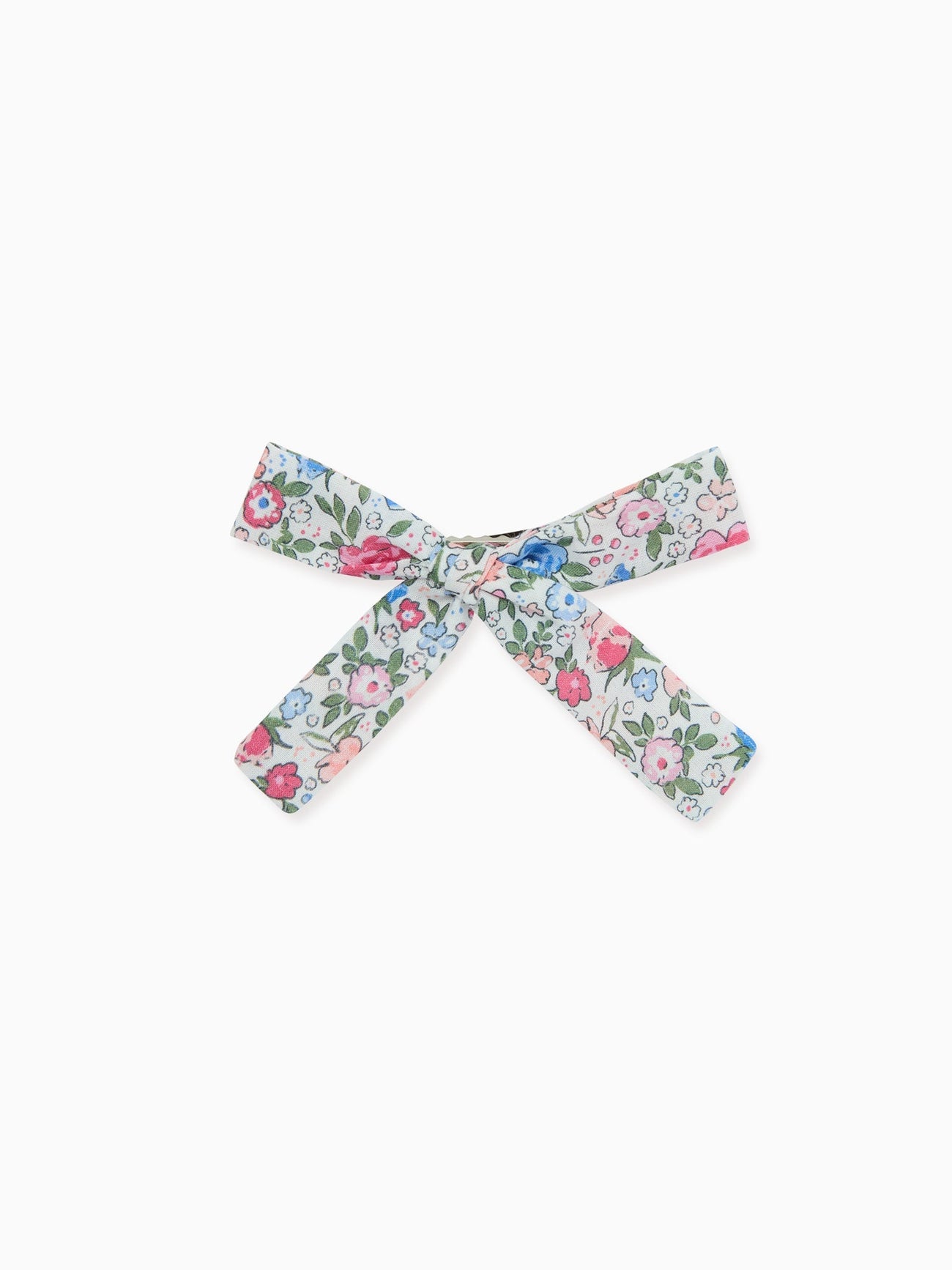 Fuchsia Floral Girl Soft Ribbon Bow Clip