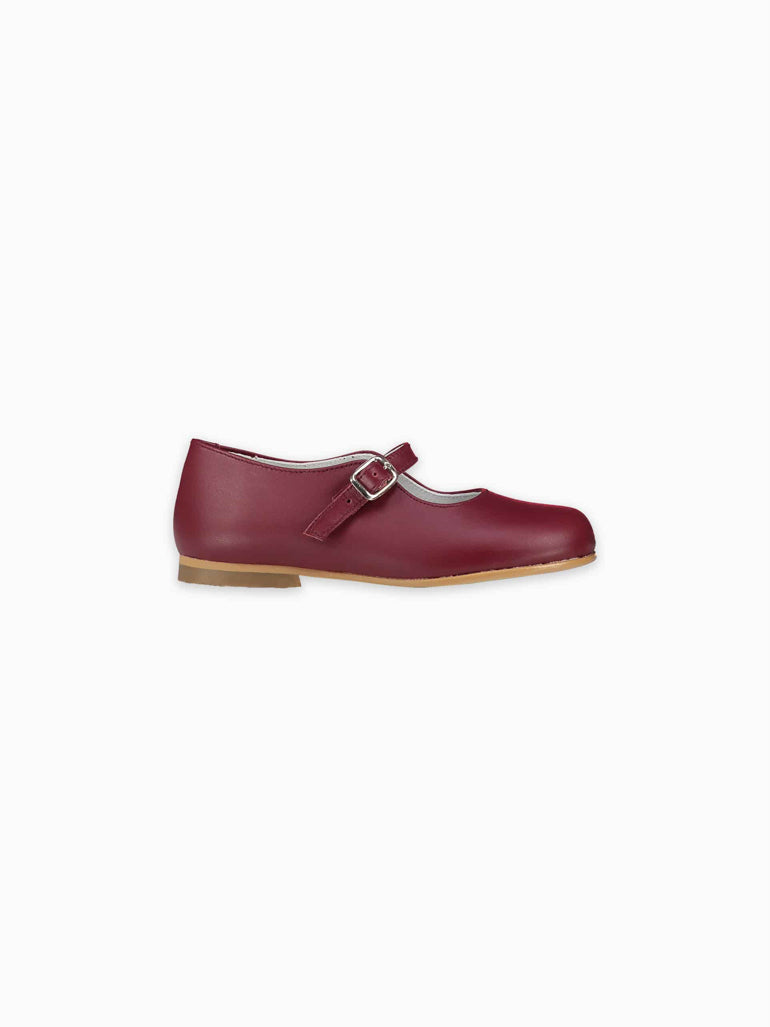 Burgundy Leather Girl Mary Jane Shoes