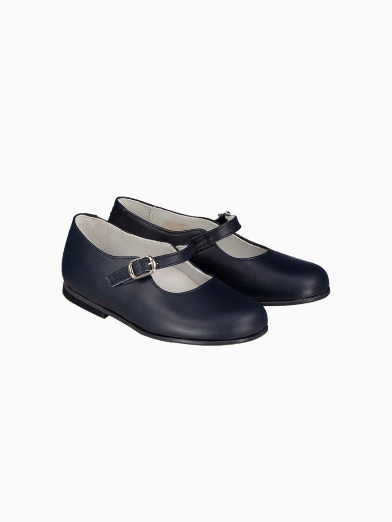 Navy Leather Girl Mary Jane Shoes