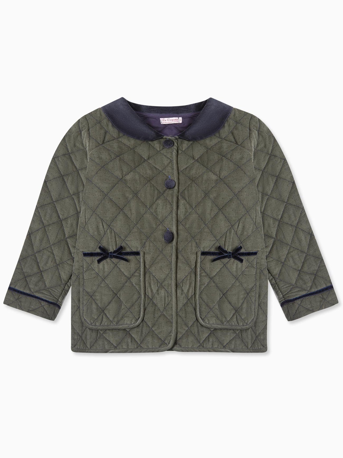 Olive Polka Dot Gabriella Girl Jacket