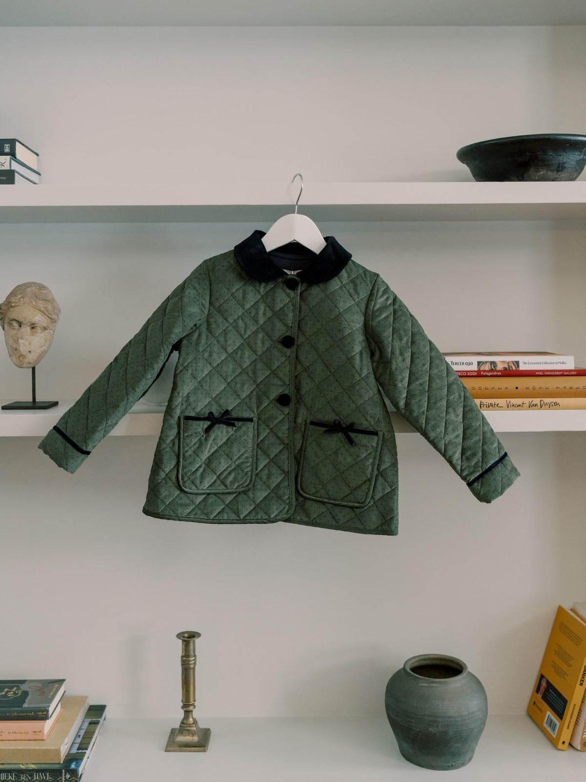 Olive Polka Dot Gabriella Girl Jacket