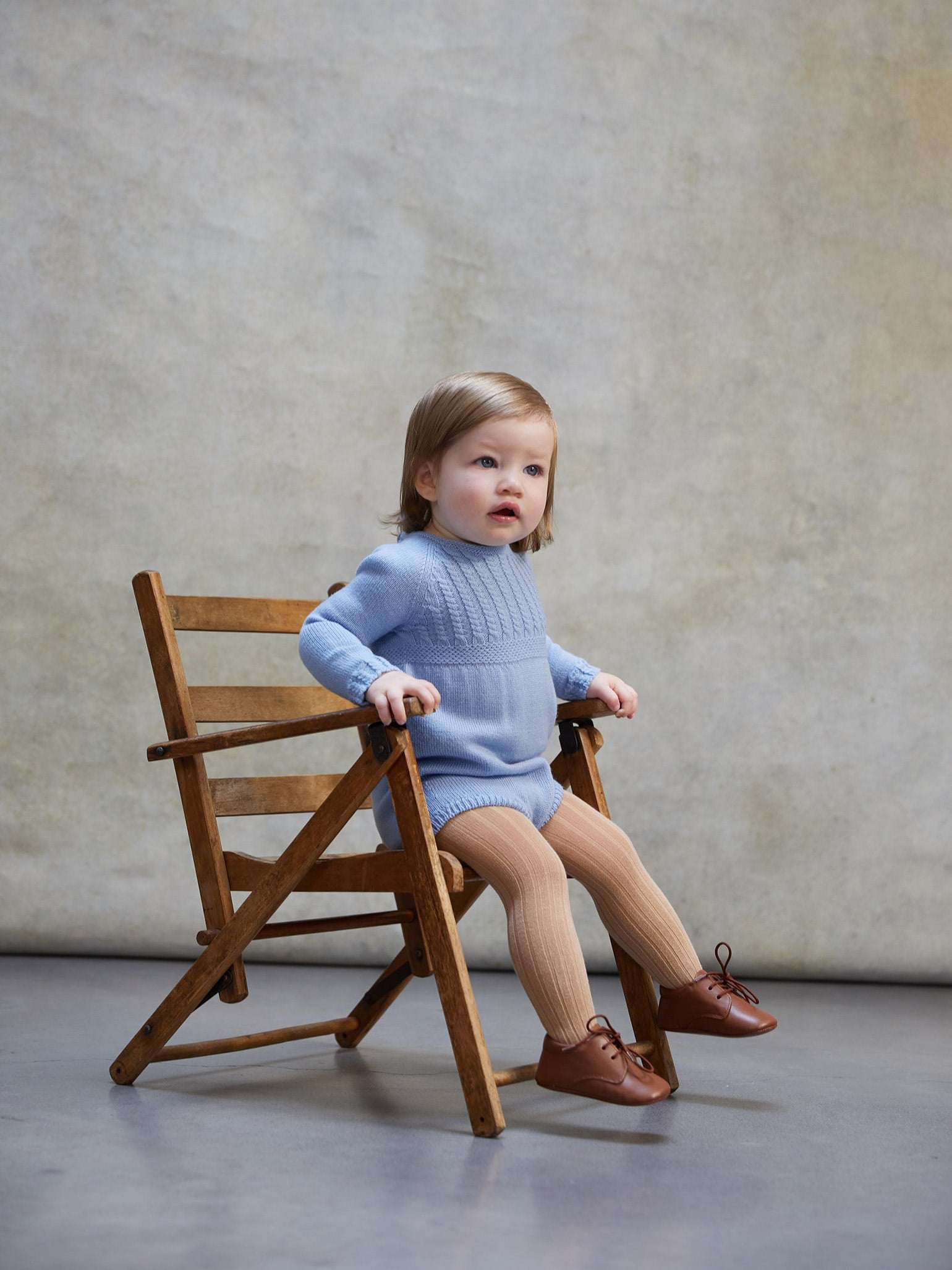 Blue Garci Merino Baby Romper