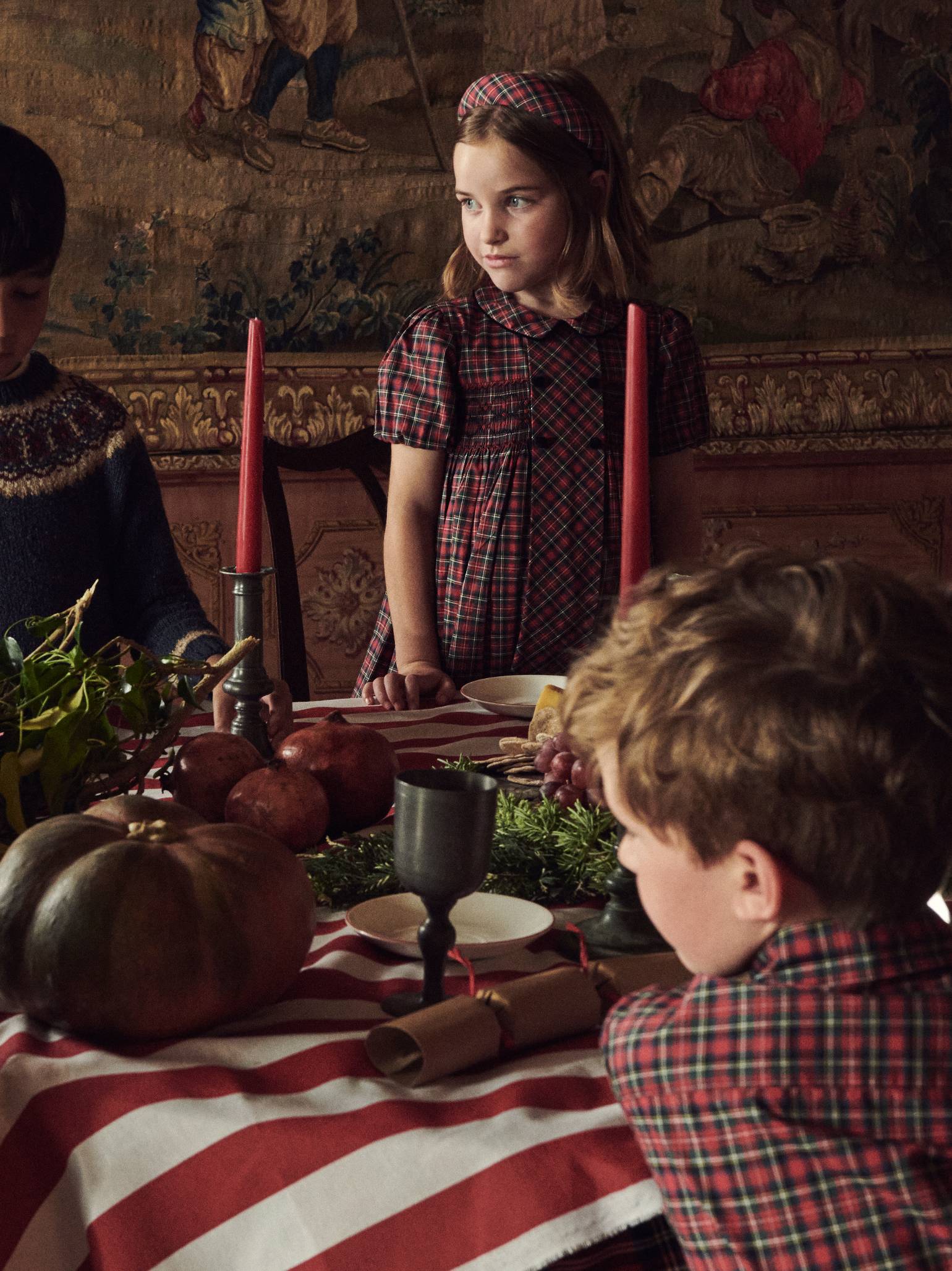 Red Tartan Arcadia Girl Hand-Smocked Dress