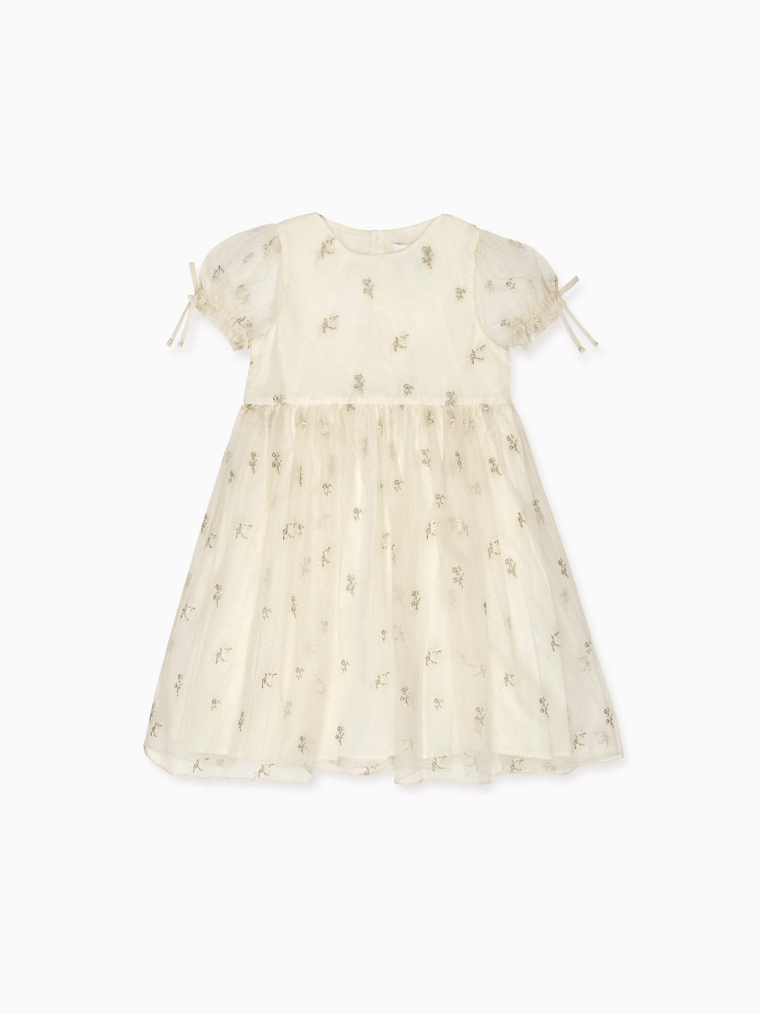 Ivory Santina Smock Ceremony Girl Dress | La Coqueta Kids US
