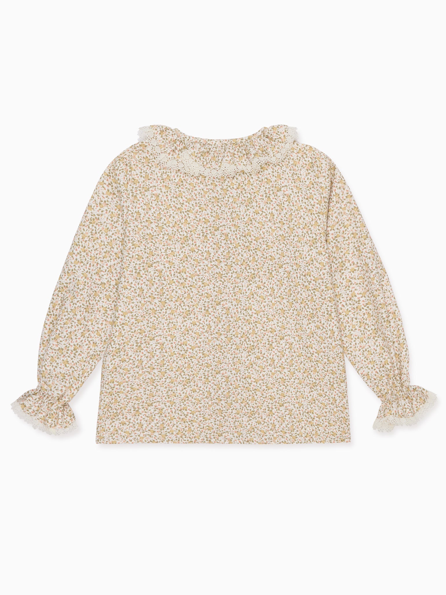 Green Floral Gianna Long Sleeve Baby Girl Shirt