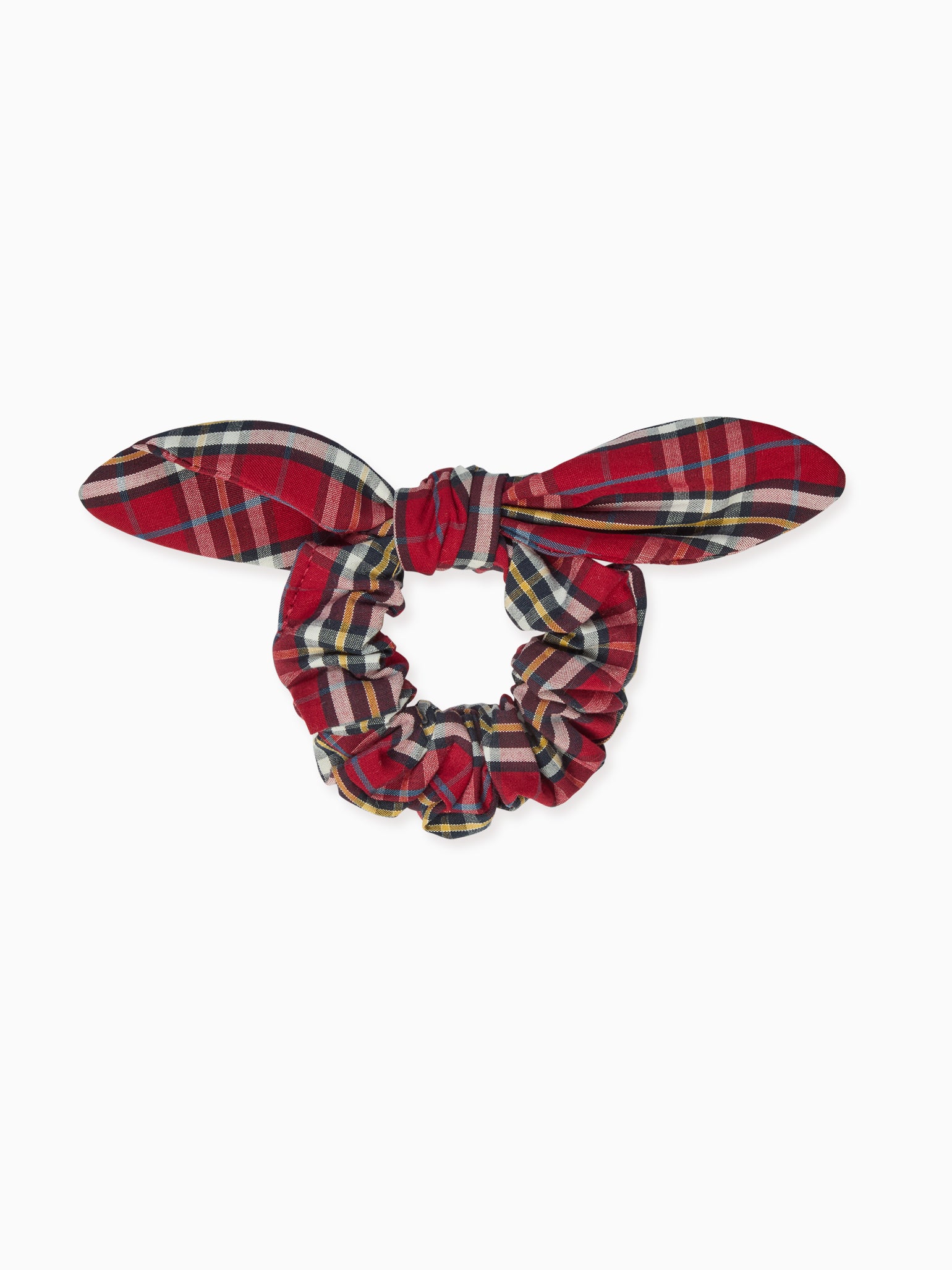 Burgundy Tartan Girl Bow Scrunchie