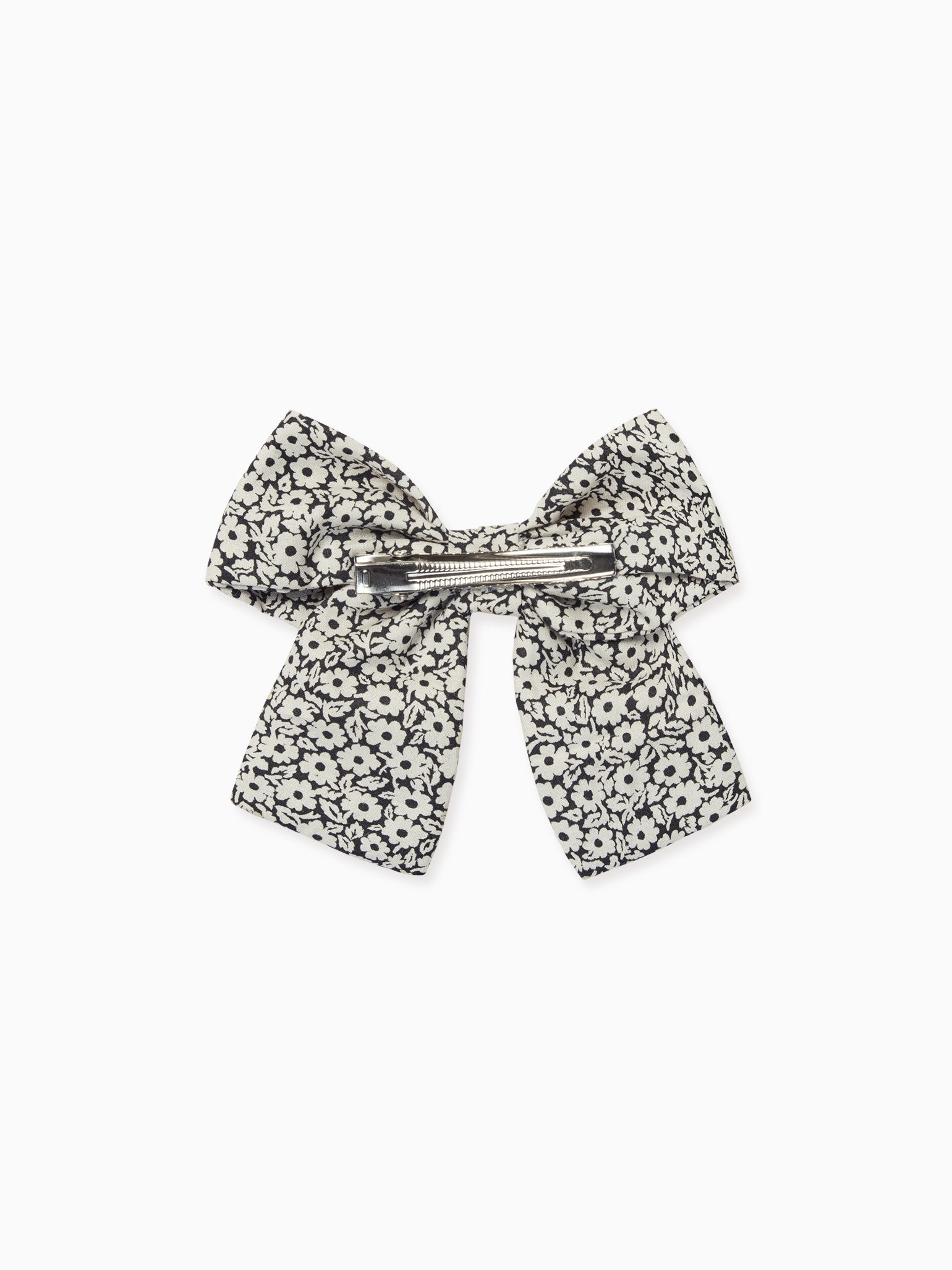 Black Floral Girl Large Bow Clip