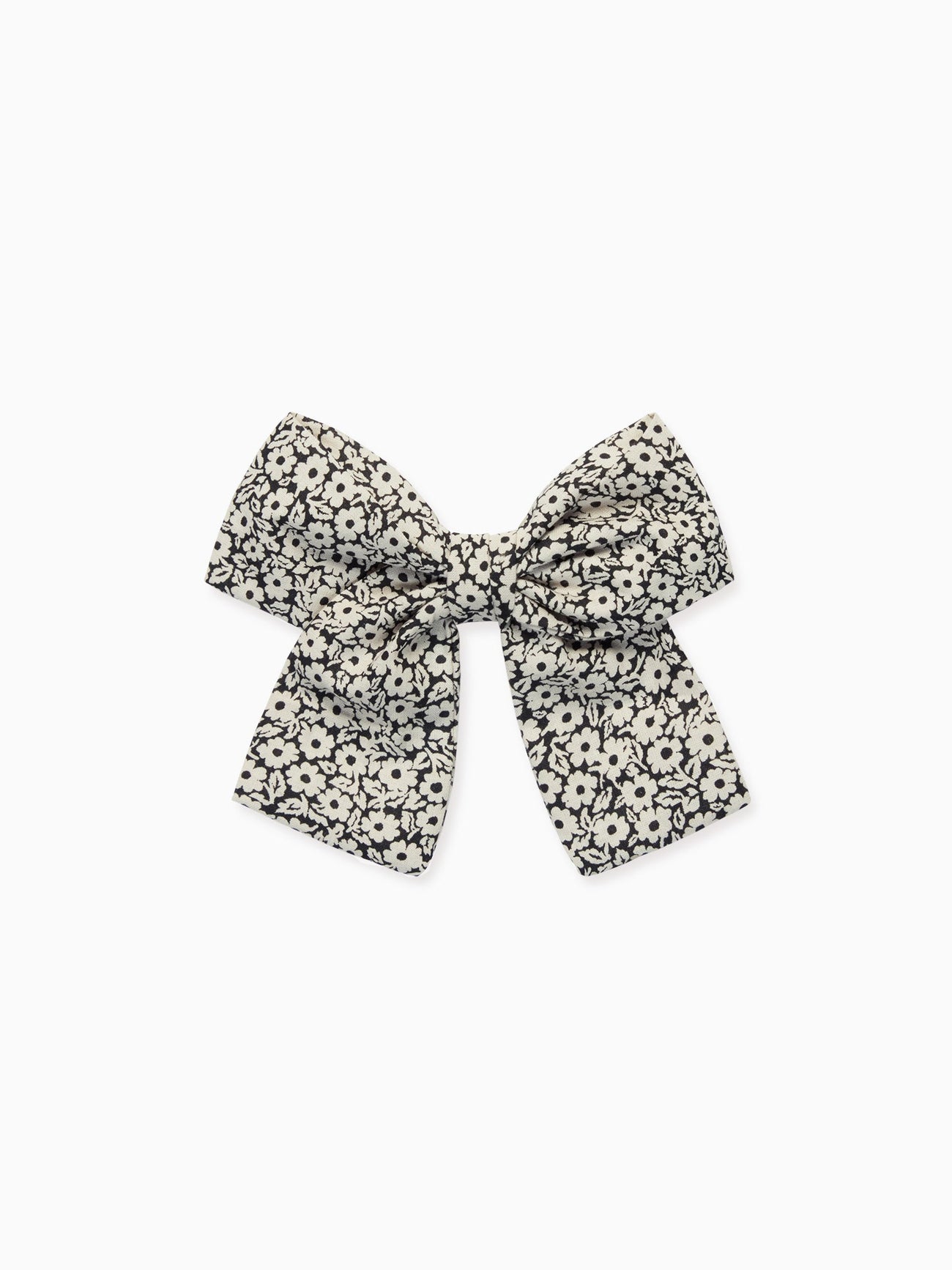 Black Floral Girl Large Bow Clip