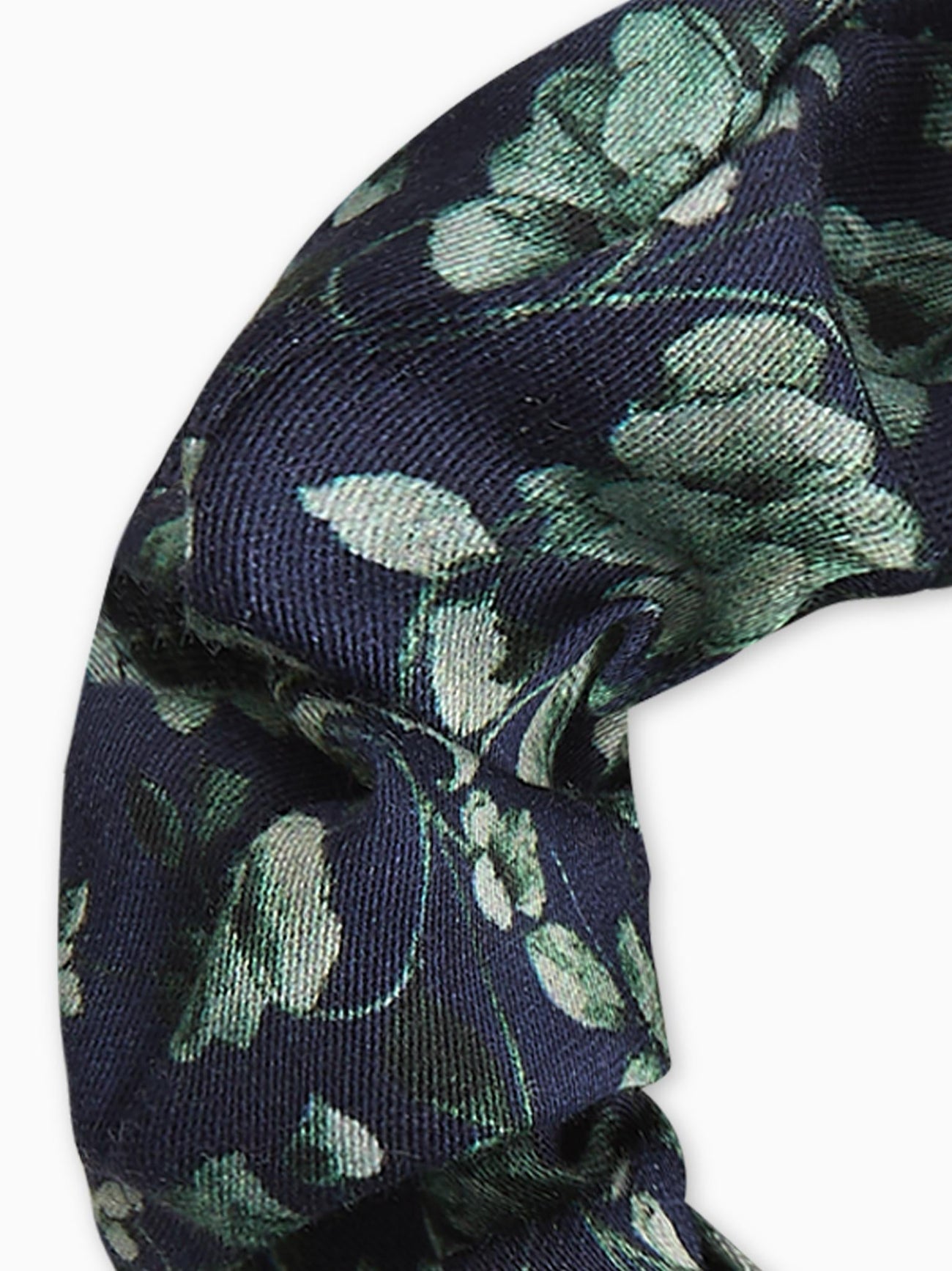 Navy & Green Floral Girl Scrunchie