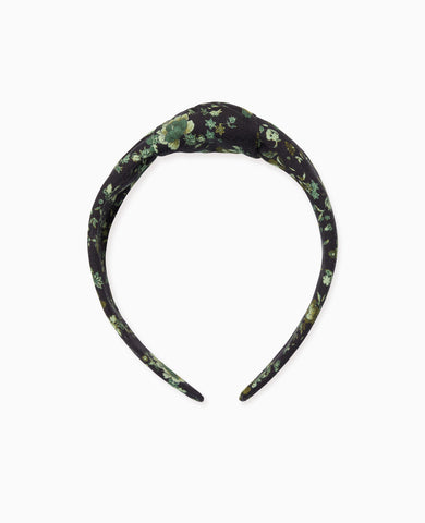 Navy Floral Girl Top Knot Headband