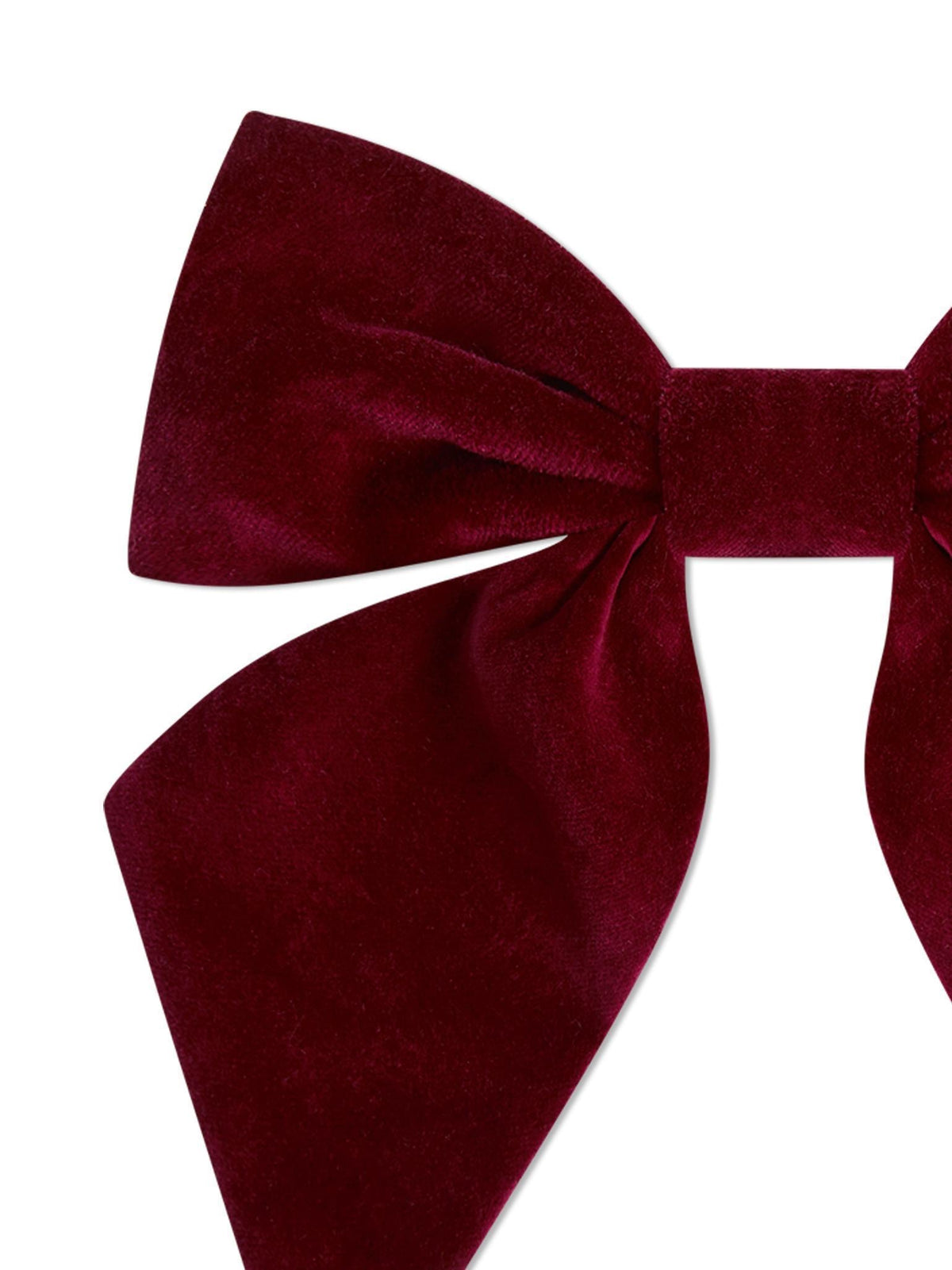 Burgundy Girl Velvet Large Long Bow Clip