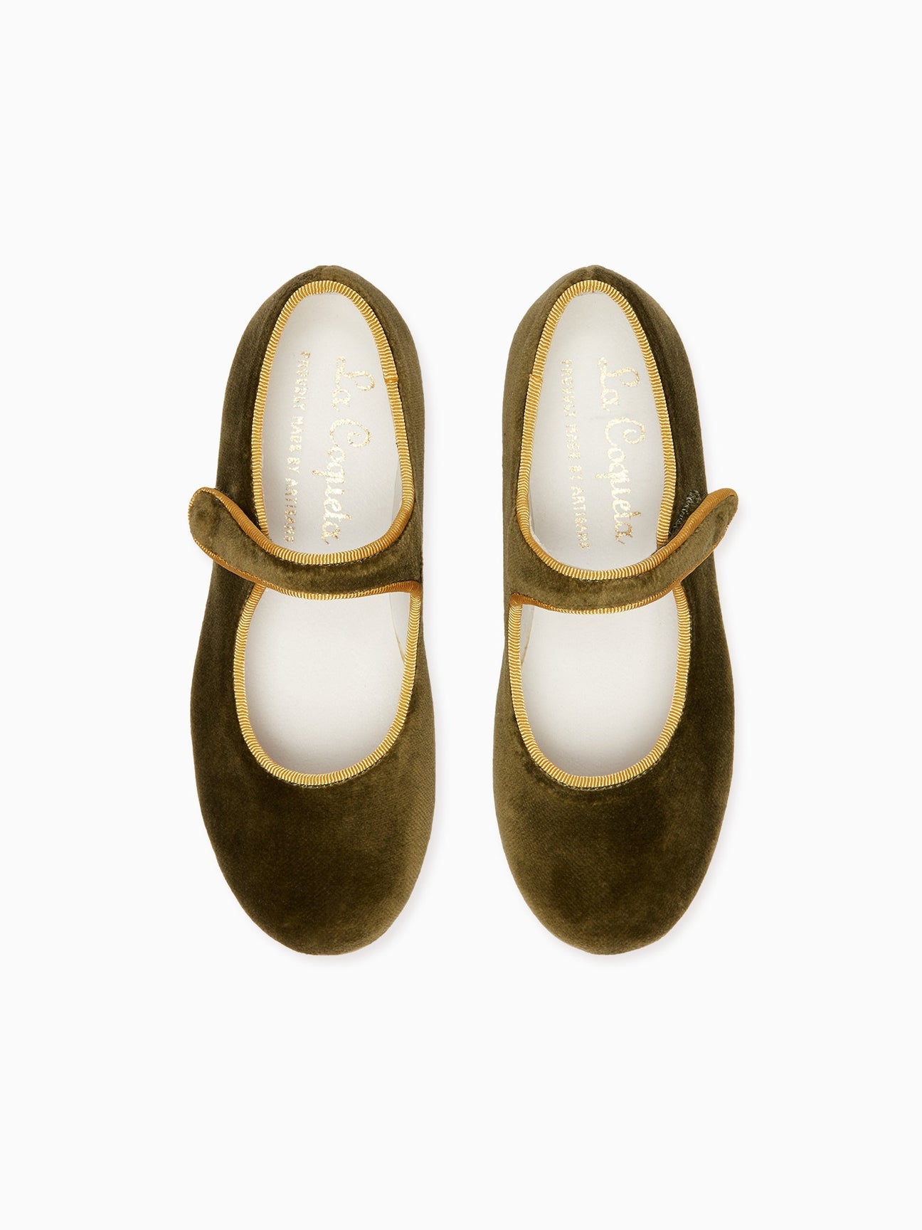 Olive Velvet Girl Mary Jane Shoes La Coqueta Kids