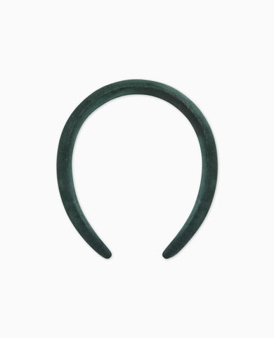 Dark Green Girl Velvet Wide Headband