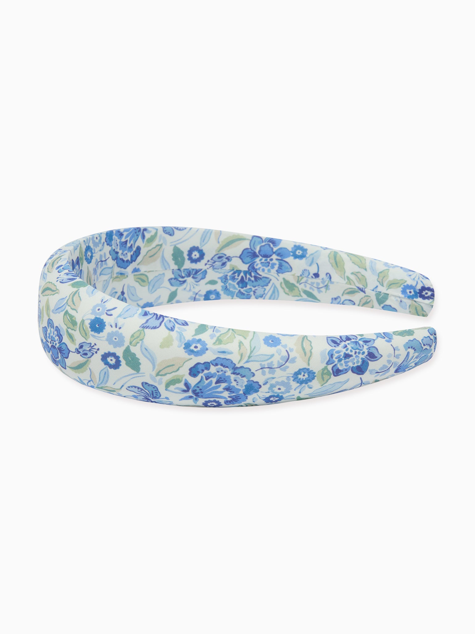 Dusty Blue Floral Girl Wide Hairband