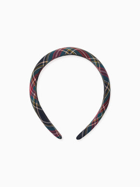 Navy Tartan Girl Wide Headband