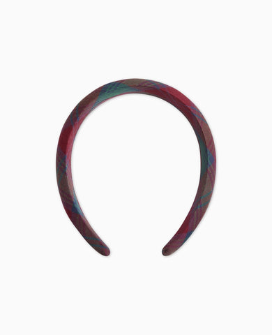 Green Tartan Girl Wide Headband