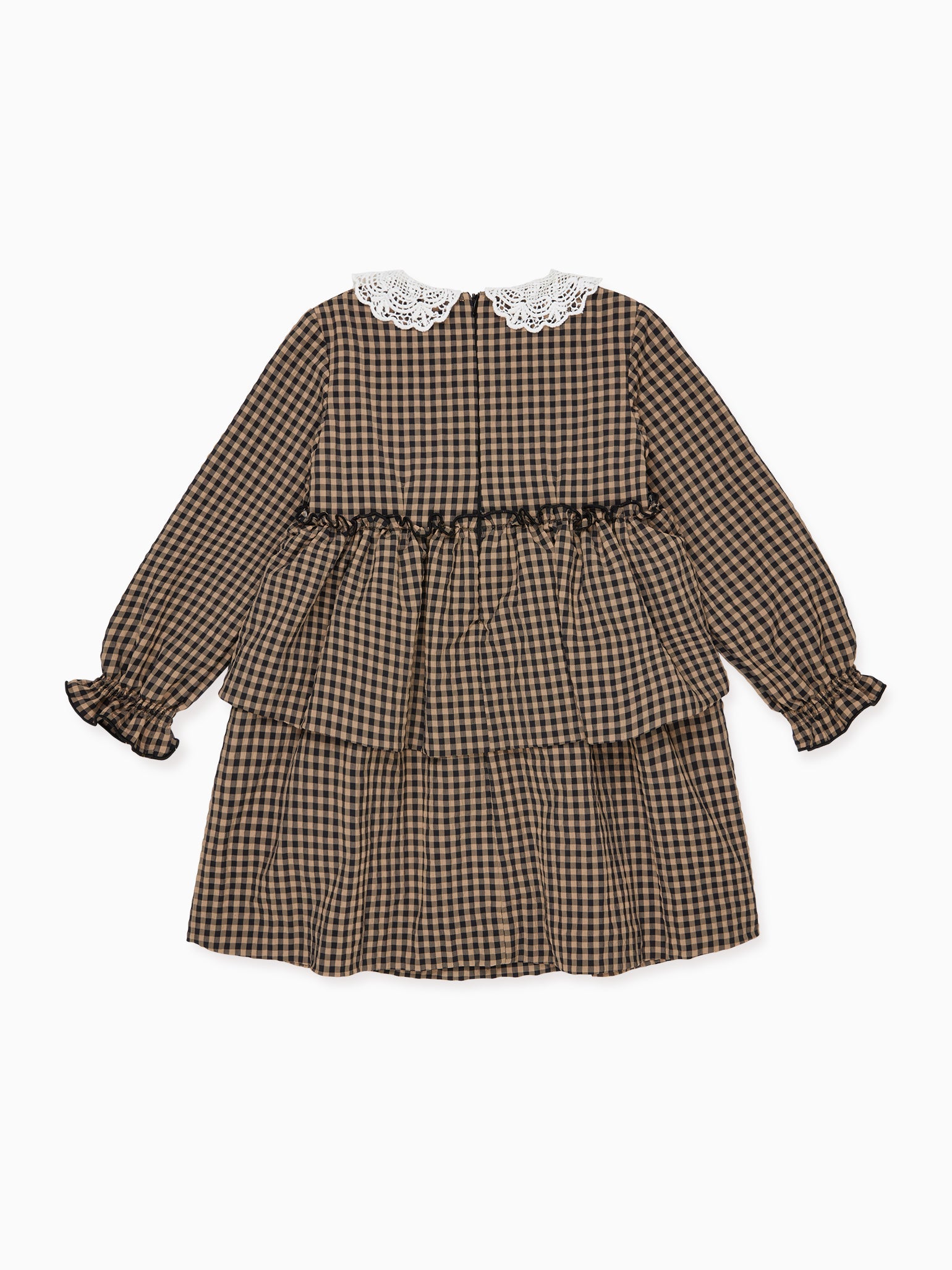 Taupe Gingham Gloria Girl Dress