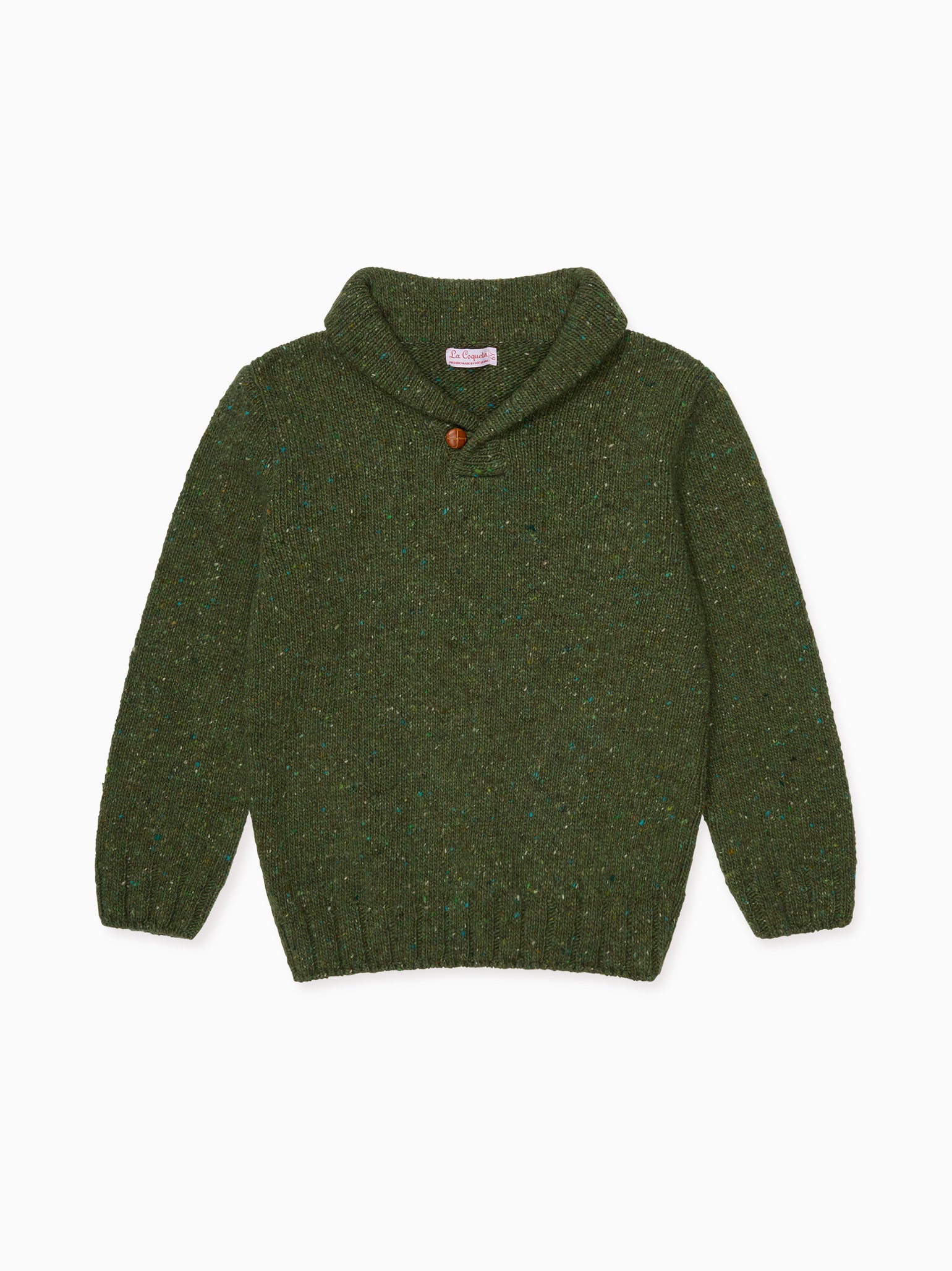 Olive Green Zas Merino Boy Cardigan | Boys Green Cardigan – La